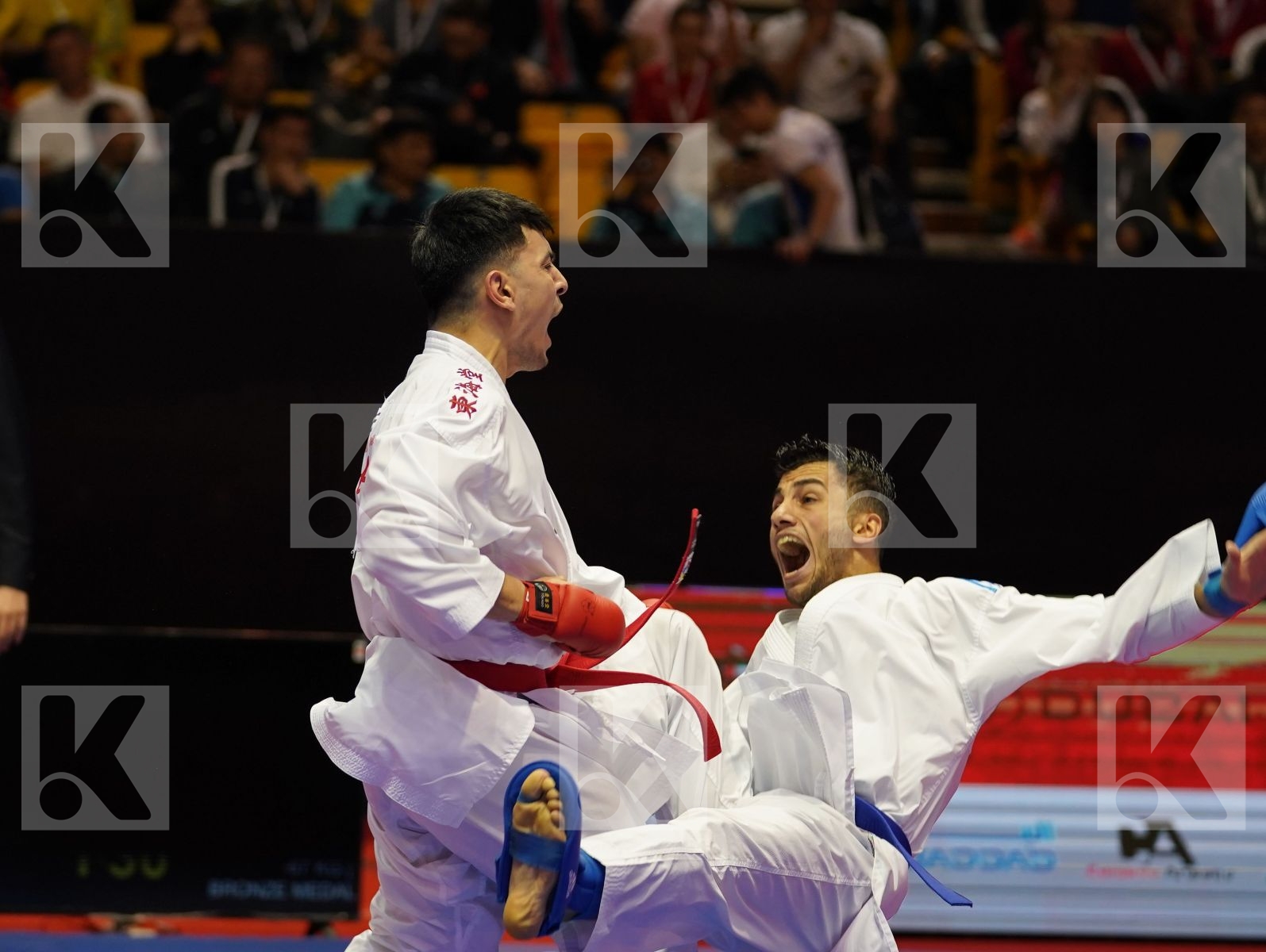 HASANOV RAFIZ (Azerbaijan) vs UYGUR BURAK (Turkey) in Senior Kumite -67 Kg - Bronze bout