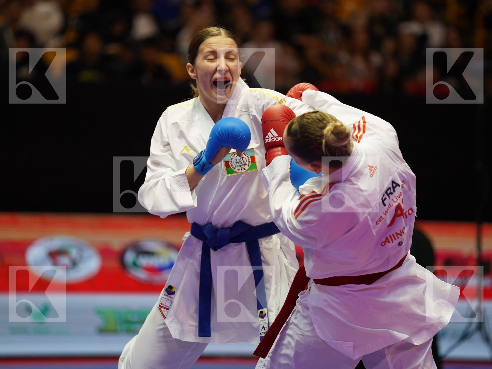 AGIER ALIZEE (France) vs ZARETSKA IRINA (Azerbaijan) in Senior Kumite -68 Kg - Bronze bout