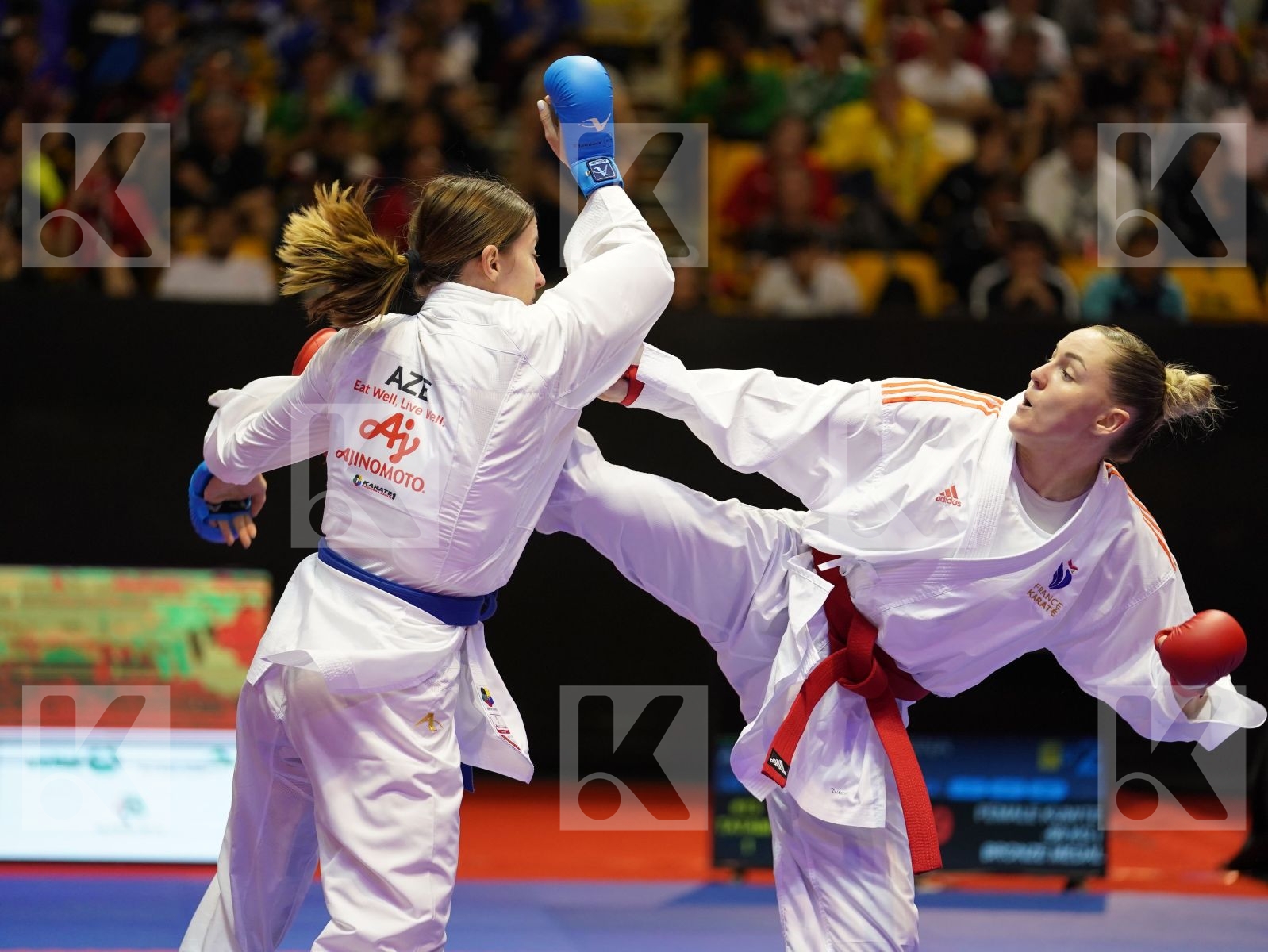 AGIER ALIZEE (France) vs ZARETSKA IRINA (Azerbaijan) in Senior Kumite -68 Kg - Bronze bout