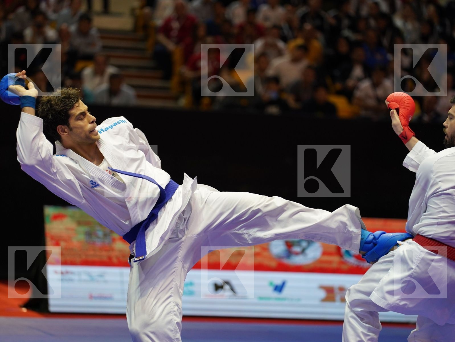 CHIKHMAREV IGOR (Kazakhstan) vs KHODABAKHSHI MAHDI (Iran) in Senior Kumite -84 Kg - Bronze bout