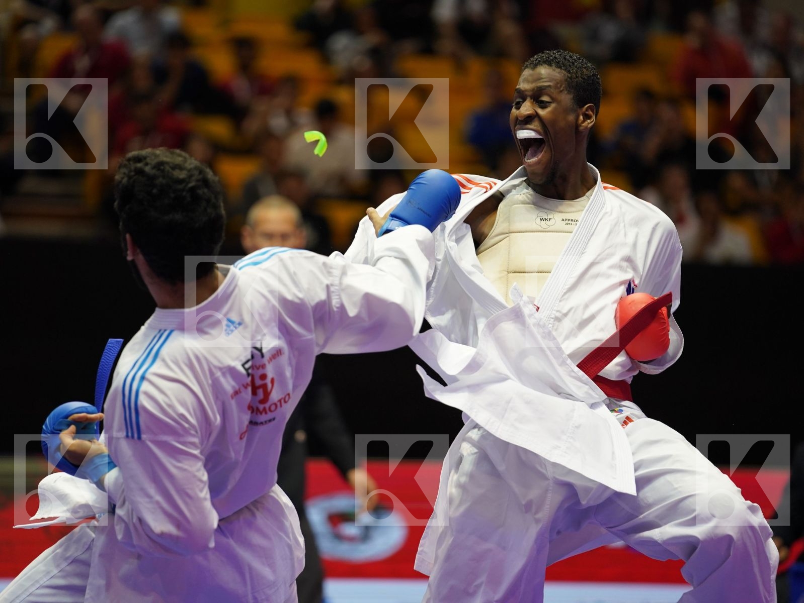 JACQUET DNYLSON (France) vs MAHMOUD TAHA TAREK (Egypt) in Senior Kumite 84+ Kg - Bronze bout