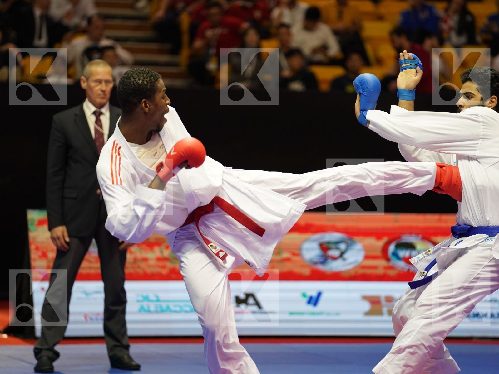JACQUET DNYLSON (France) vs MAHMOUD TAHA TAREK (Egypt) in Senior Kumite 84+ Kg - Bronze bout