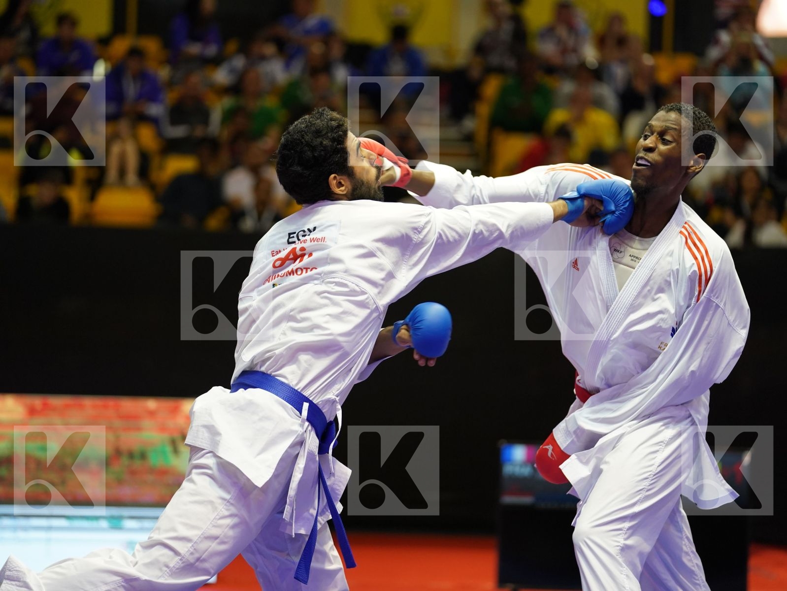 JACQUET DNYLSON (France) vs MAHMOUD TAHA TAREK (Egypt) in Senior Kumite 84+ Kg - Bronze bout