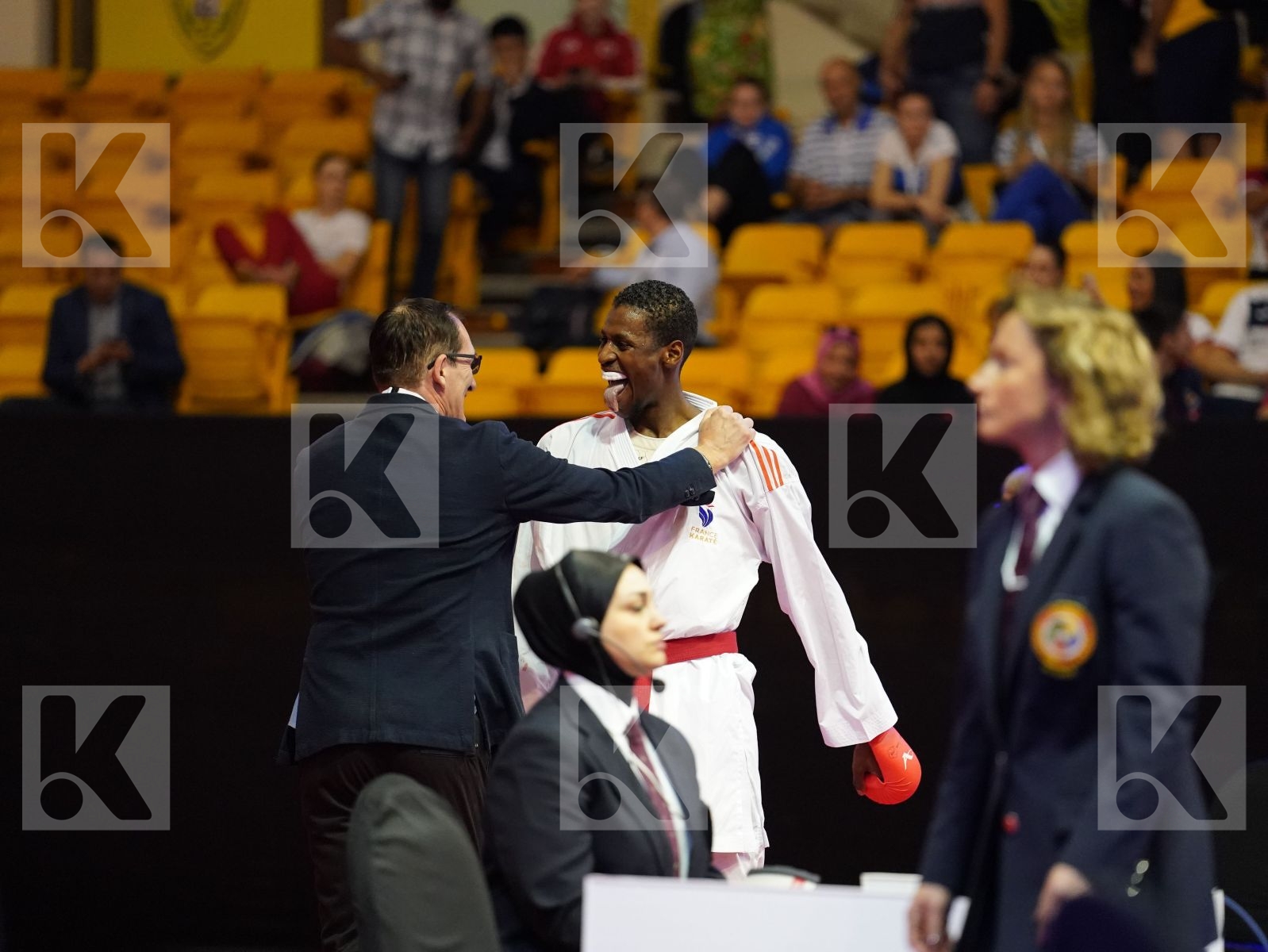 JACQUET DNYLSON (France) vs MAHMOUD TAHA TAREK (Egypt) in Senior Kumite 84+ Kg - Bronze bout