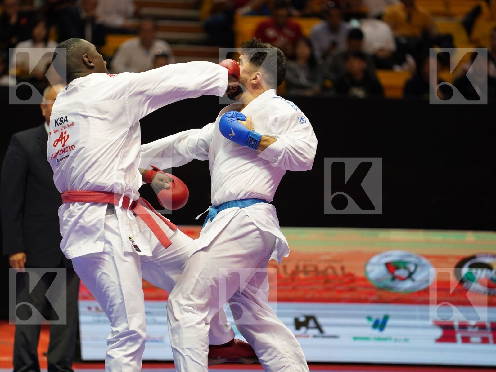 HAMEDI TAREG (Saudi Arabia) vs ROJAS RODRIGO (Chile) in Senior Kumite 84+ Kg - Bronze bout