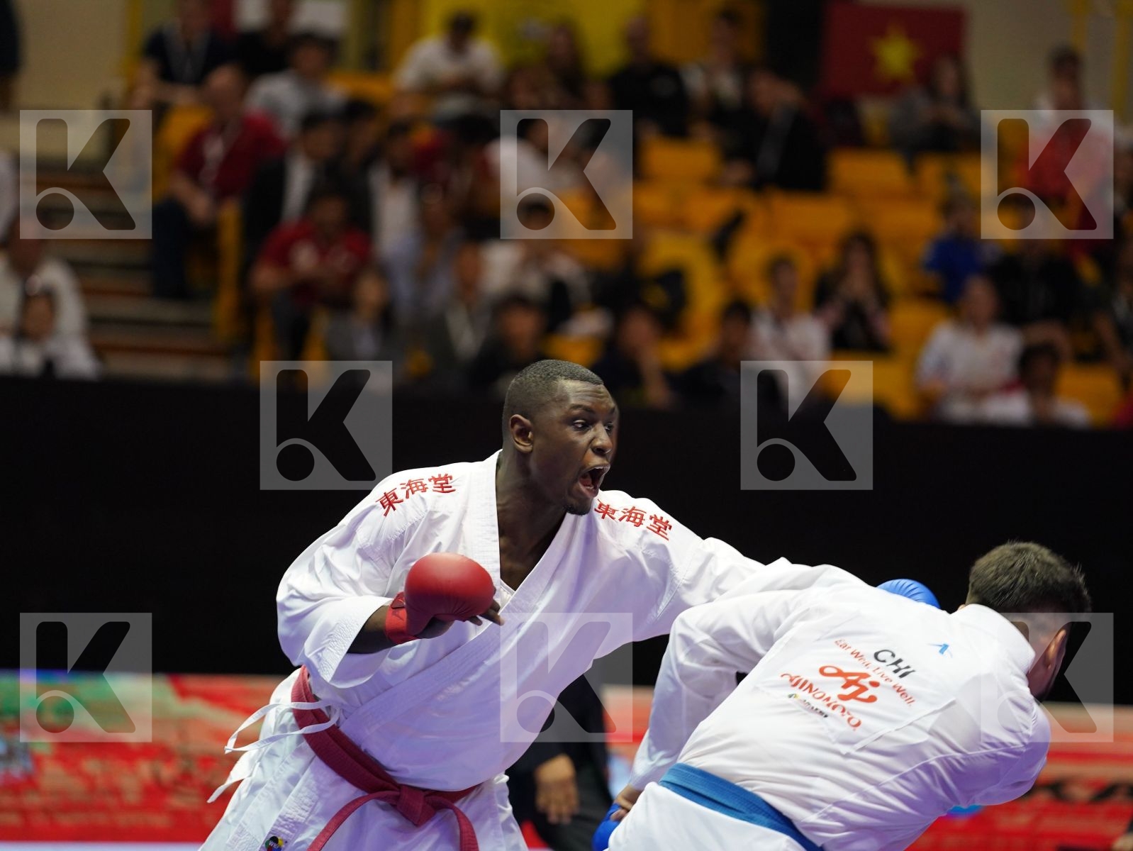 HAMEDI TAREG (Saudi Arabia) vs ROJAS RODRIGO (Chile) in Senior Kumite 84+ Kg - Bronze bout