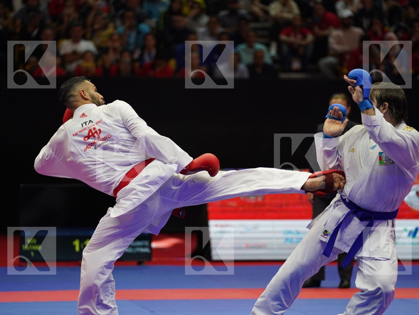 BUSA LUIGI (Italy) vs AGHAYEV RAFAEL (Azerbaijan) in Senior Kumite -75 Kg - Gold bout