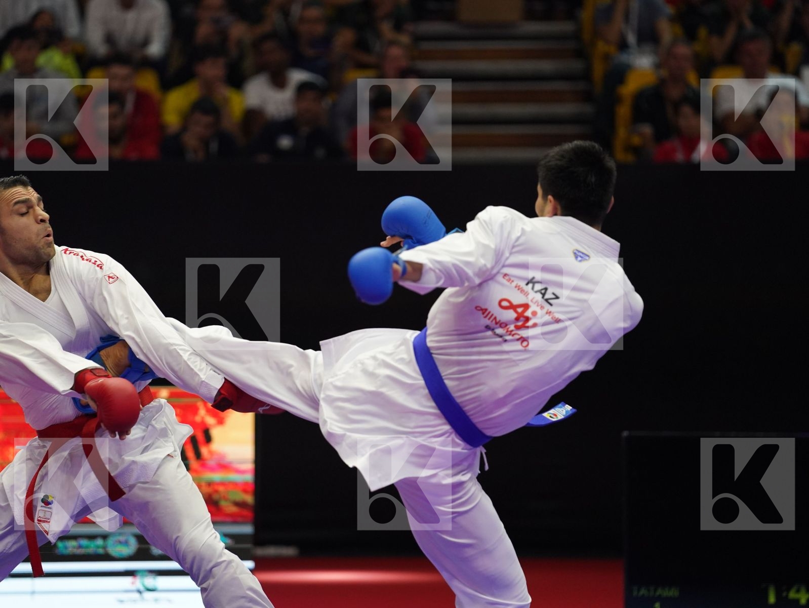 POORSHAB ZABIHOLLAH (Iran) vs YULDASHEV DANIYAR (Kazakhstan) in Senior Kumite -84 Kg - Gold bout