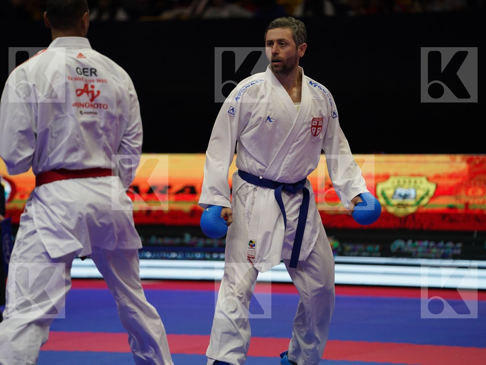 HORNE JONATHAN (Germany) vs ARKANIA GOGITA (Georgia) in Senior Kumite 84+ Kg - Gold bout