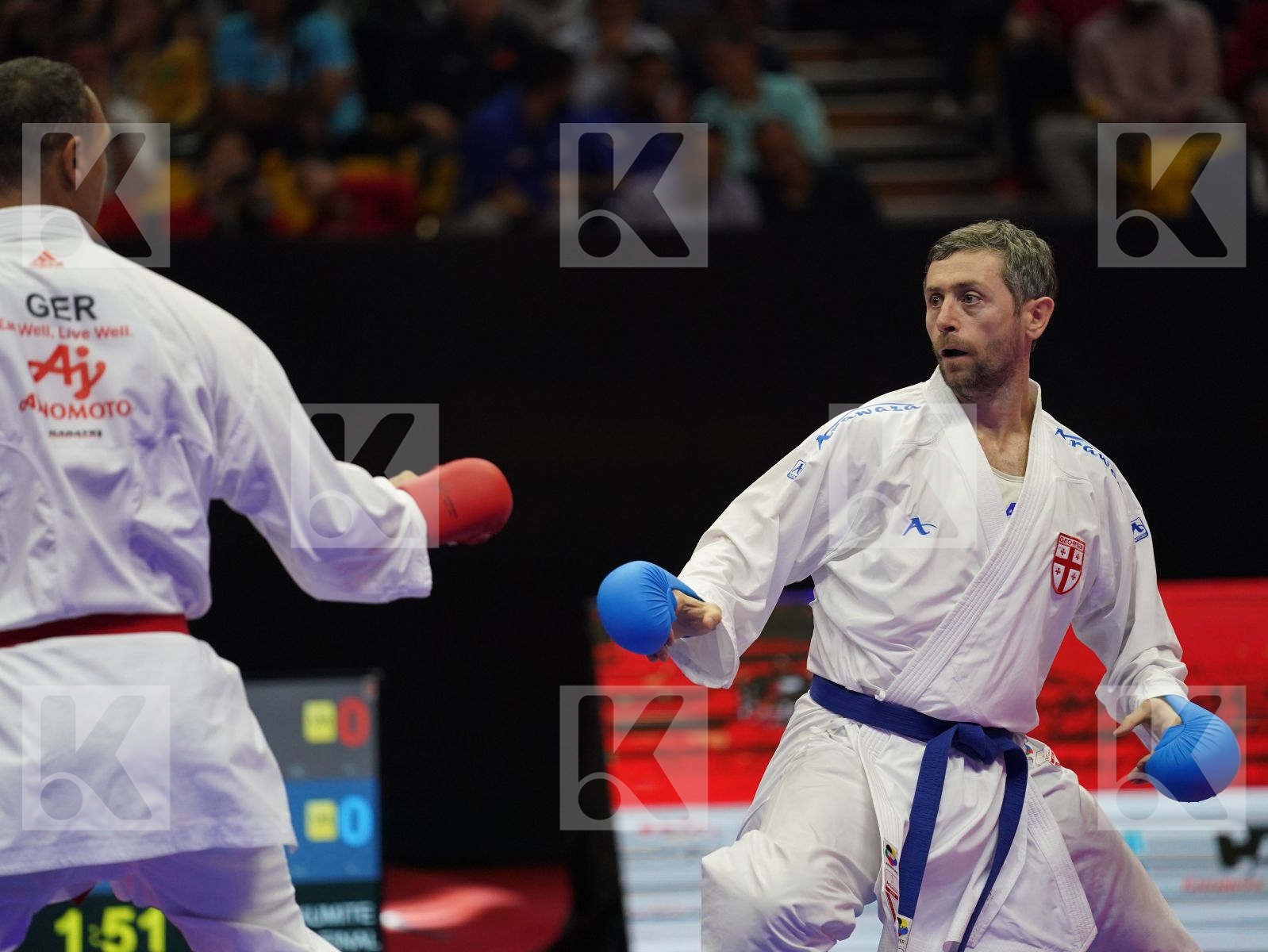 HORNE JONATHAN (Germany) vs ARKANIA GOGITA (Georgia) in Senior Kumite 84+ Kg - Gold bout
