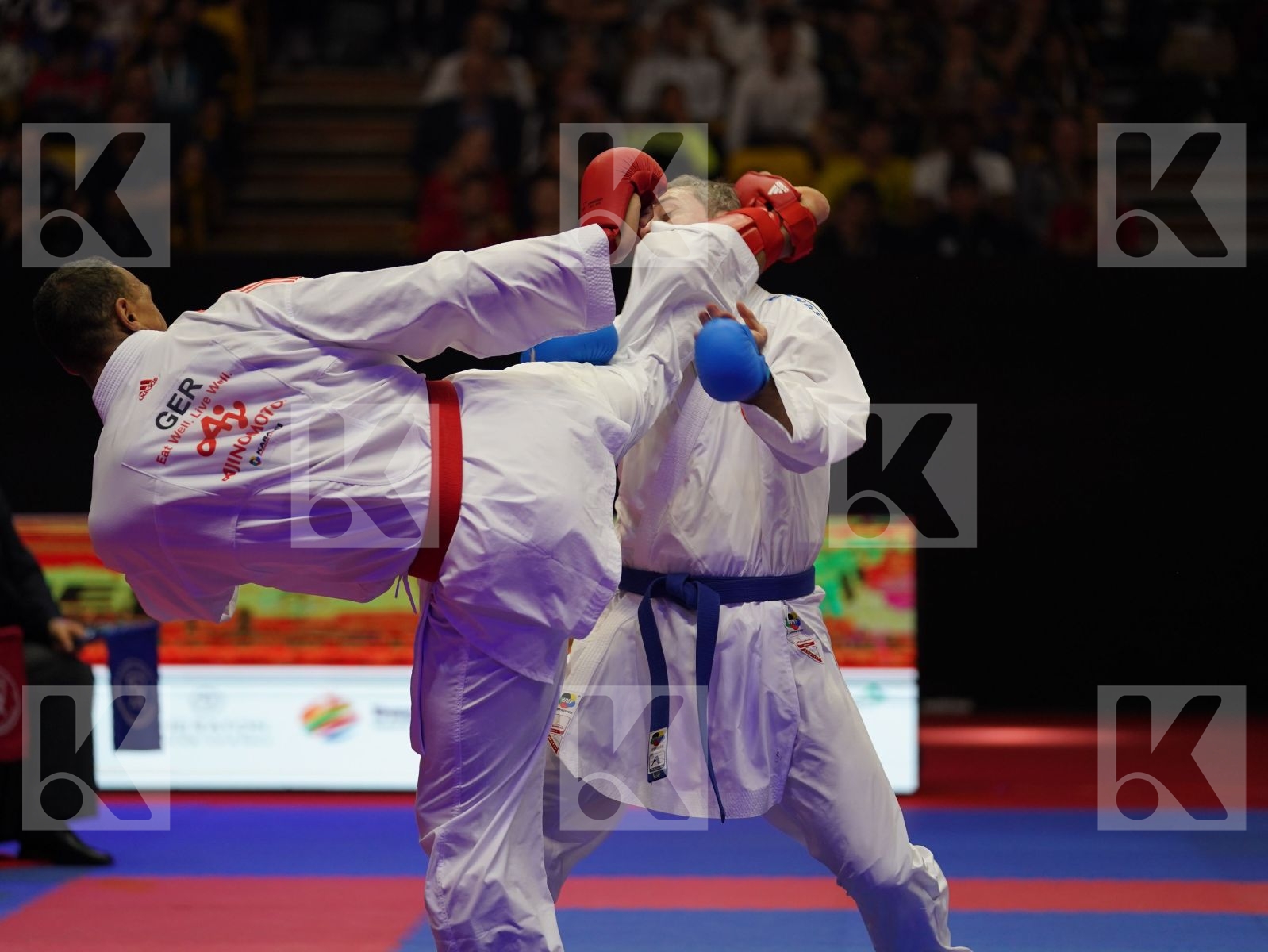 HORNE JONATHAN (Germany) vs ARKANIA GOGITA (Georgia) in Senior Kumite 84+ Kg - Gold bout