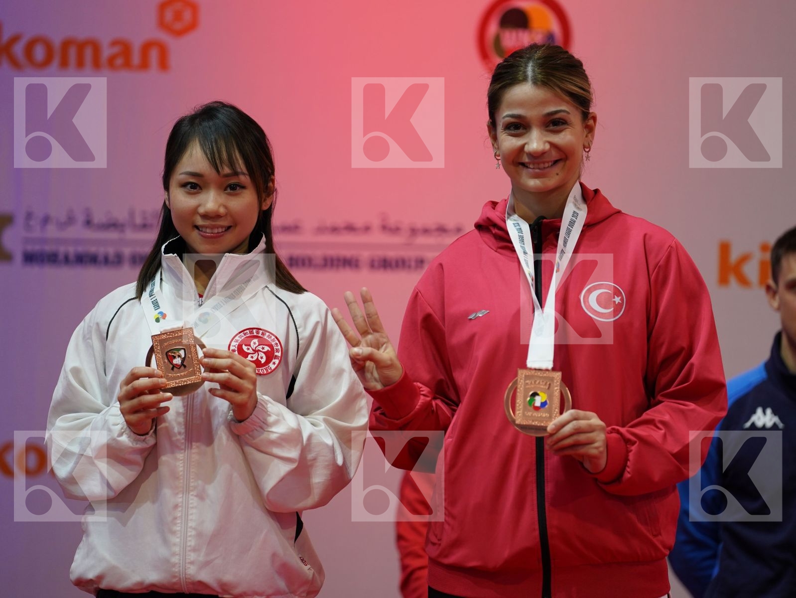 ELTEMUR DILARA (Turkey), LAU MO SHEUNG GRACE (Hong Kong China) during podium ceremony