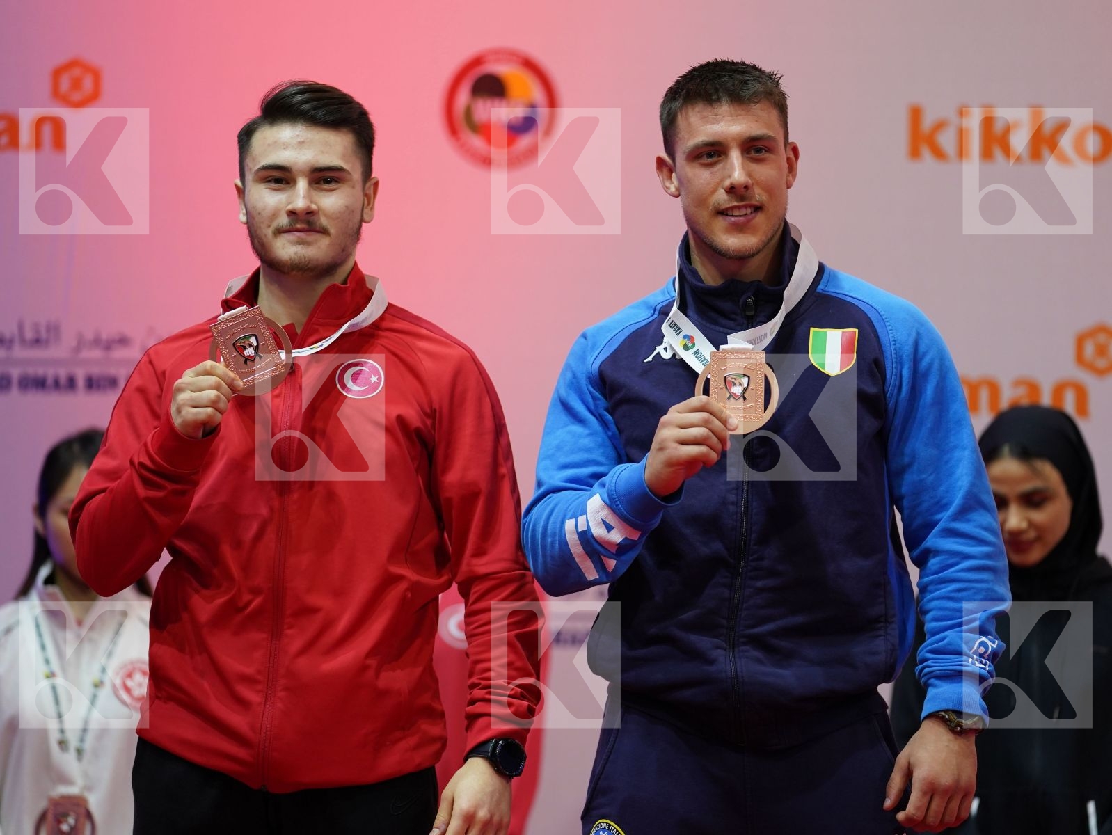 OZDEMIR ENES (Turkey), BUSATO MATTIA (Italy) during podium ceremony