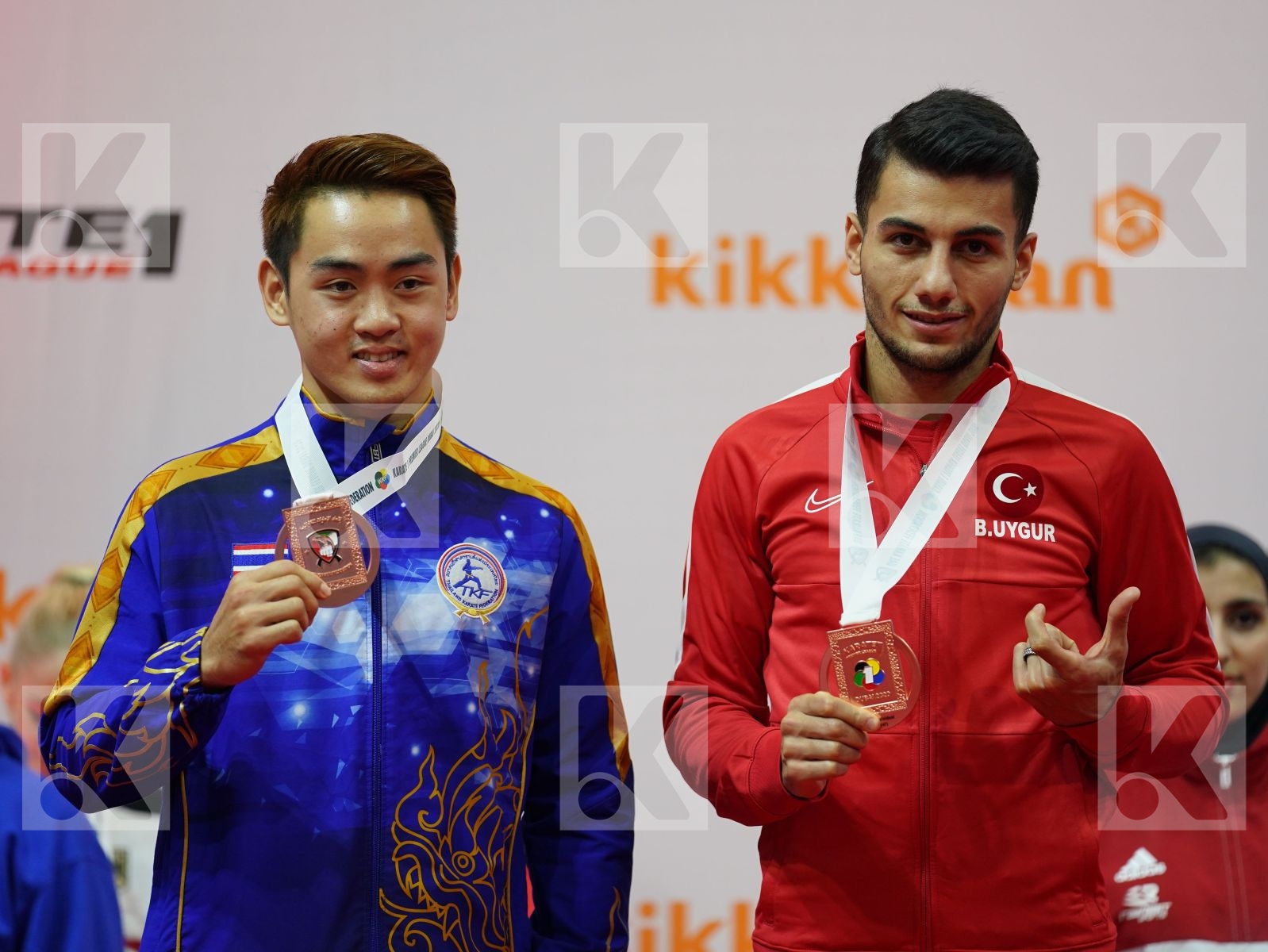 NGAMPHUENGPHIT SUPA (Thailand), UYGUR BURAK (Turkey) during podium ceremony