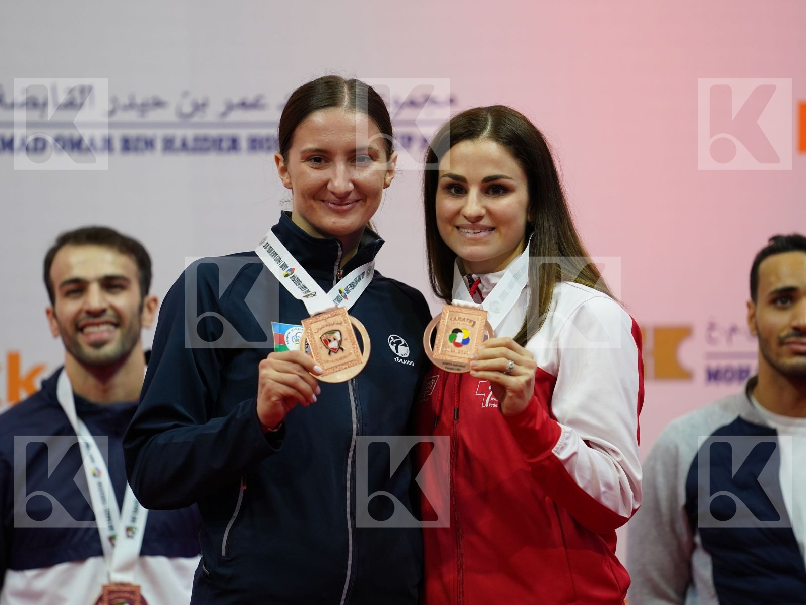 ZARETSKA IRINA (Azerbaijan), QUIRICI ELENA (Switzerland) during podium ceremony