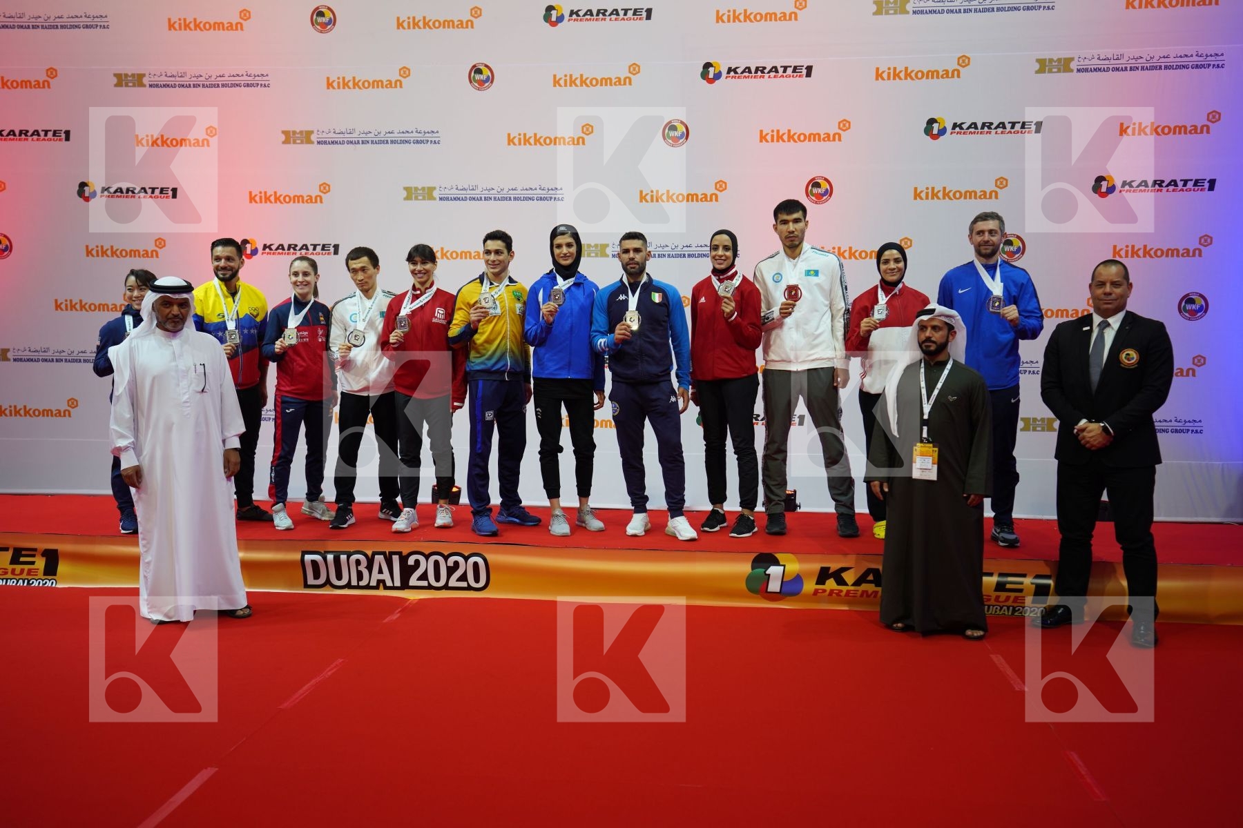 SILVER MEDALISTS during podium ceremony