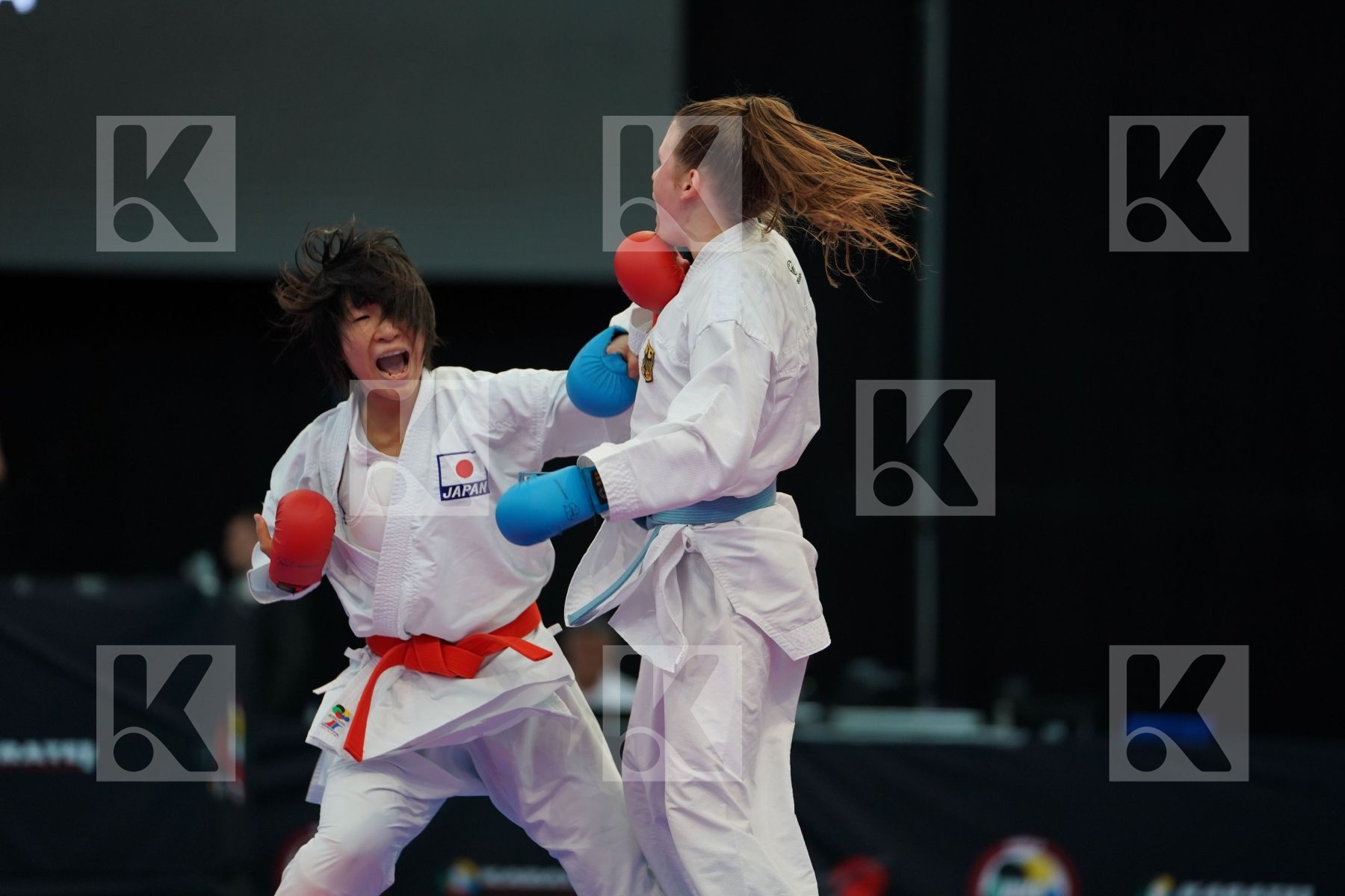 Female kumite -50 kg Germany Hubrich Shara Japan Miyahara Miho
