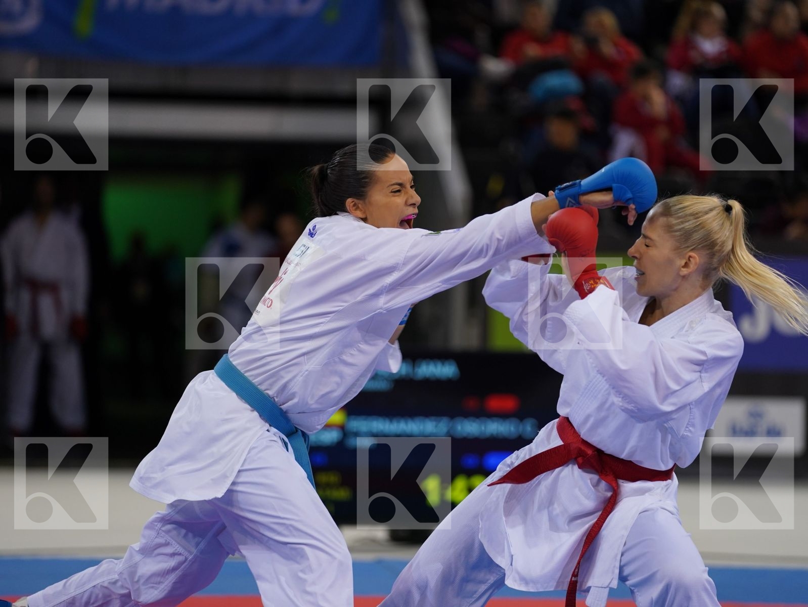 BITSCH JANA (GERMANY) vs FERNANDEZ OSORIO CARLOTA (SPAIN) in Senior Kumite -55 Kg - Bronze bout