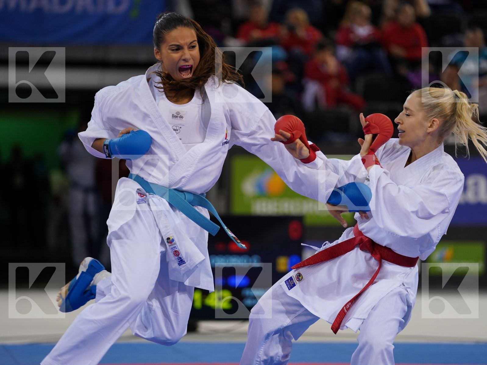 BITSCH JANA (GERMANY) vs FERNANDEZ OSORIO CARLOTA (SPAIN) in Senior Kumite -55 Kg - Bronze bout