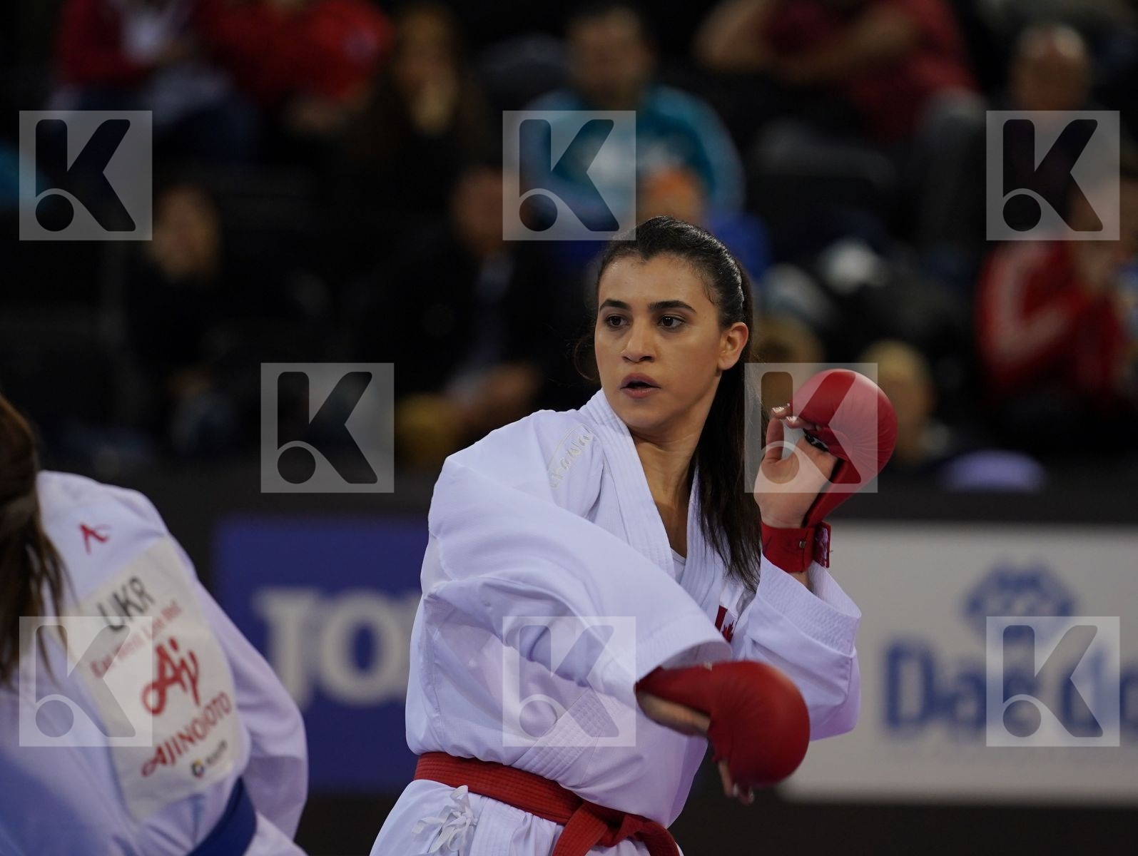JUMAA HAYA (CANADA) vs SHOSTAK DIANA (UKRAINE) in Senior Kumite -61 Kg - Bronze bout