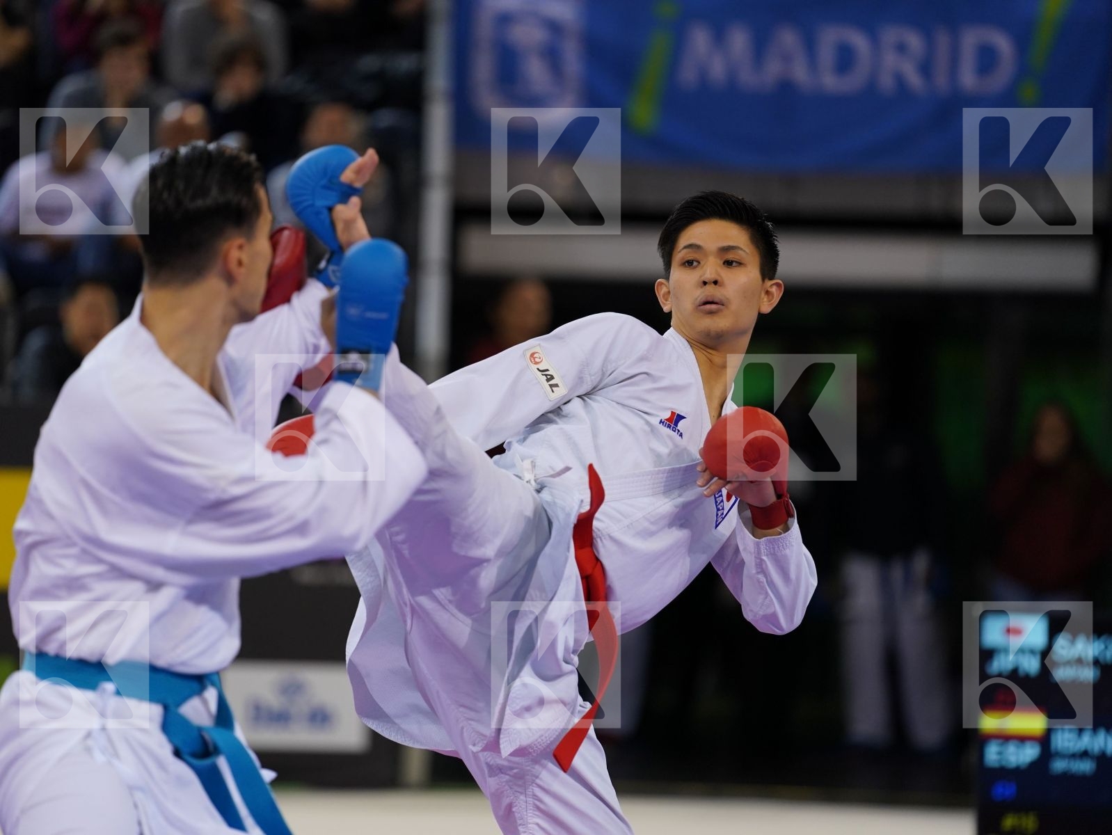 SAKIYAMA YUSEI (JAPAN) vs IBANEZ SAENZ-TORRE RODRIGO (SPAIN) in Senior Kumite -75 Kg - Bronze bout
