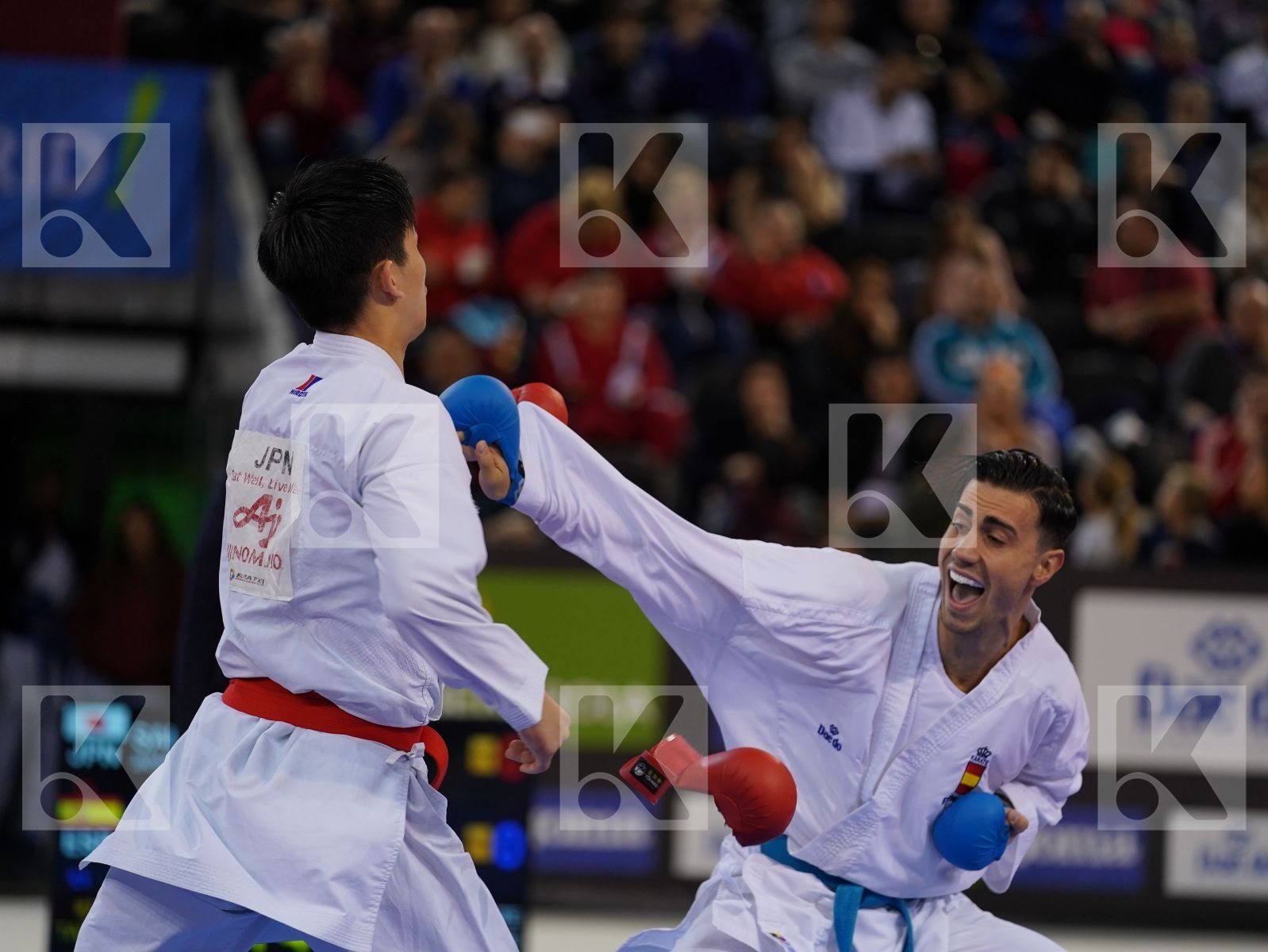 SAKIYAMA YUSEI (JAPAN) vs IBANEZ SAENZ-TORRE RODRIGO (SPAIN) in Senior Kumite -75 Kg - Bronze bout