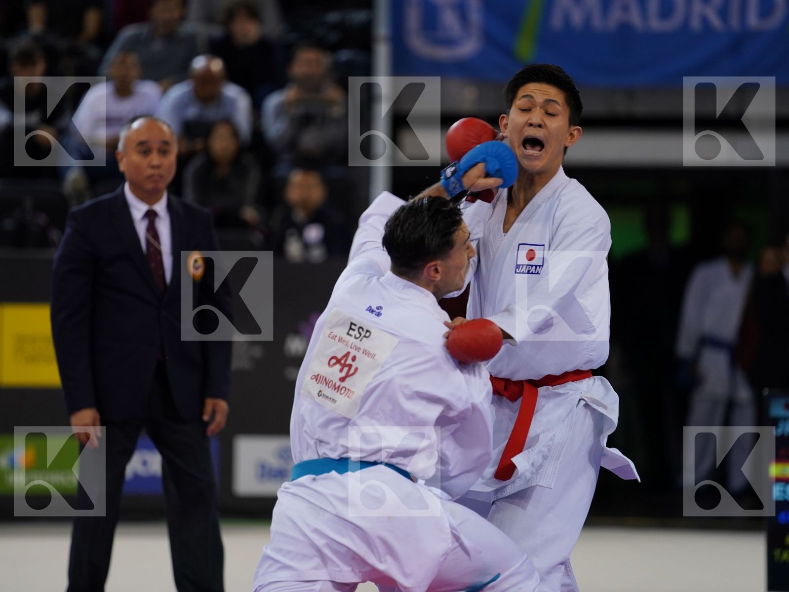 SAKIYAMA YUSEI (JAPAN) vs IBANEZ SAENZ-TORRE RODRIGO (SPAIN) in Senior Kumite -75 Kg - Bronze bout