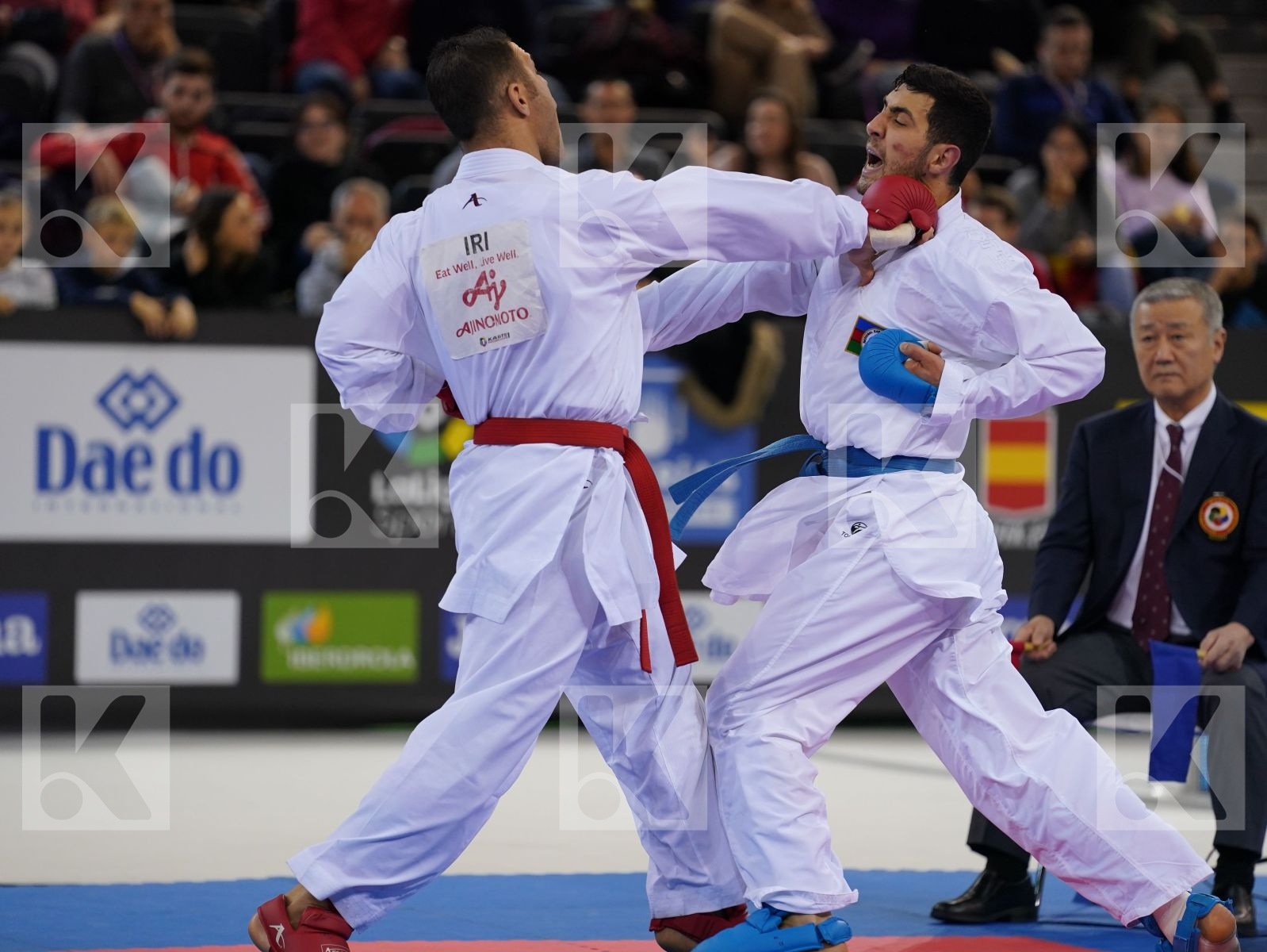 POORSHAB ZABIOLLAH (ISLAMIC REPUBLIC OF IRAN) vs ABDULLAYEV PANAH (AZERBAIJAN) in Senior Kumite -84 Kg - Bronze bout