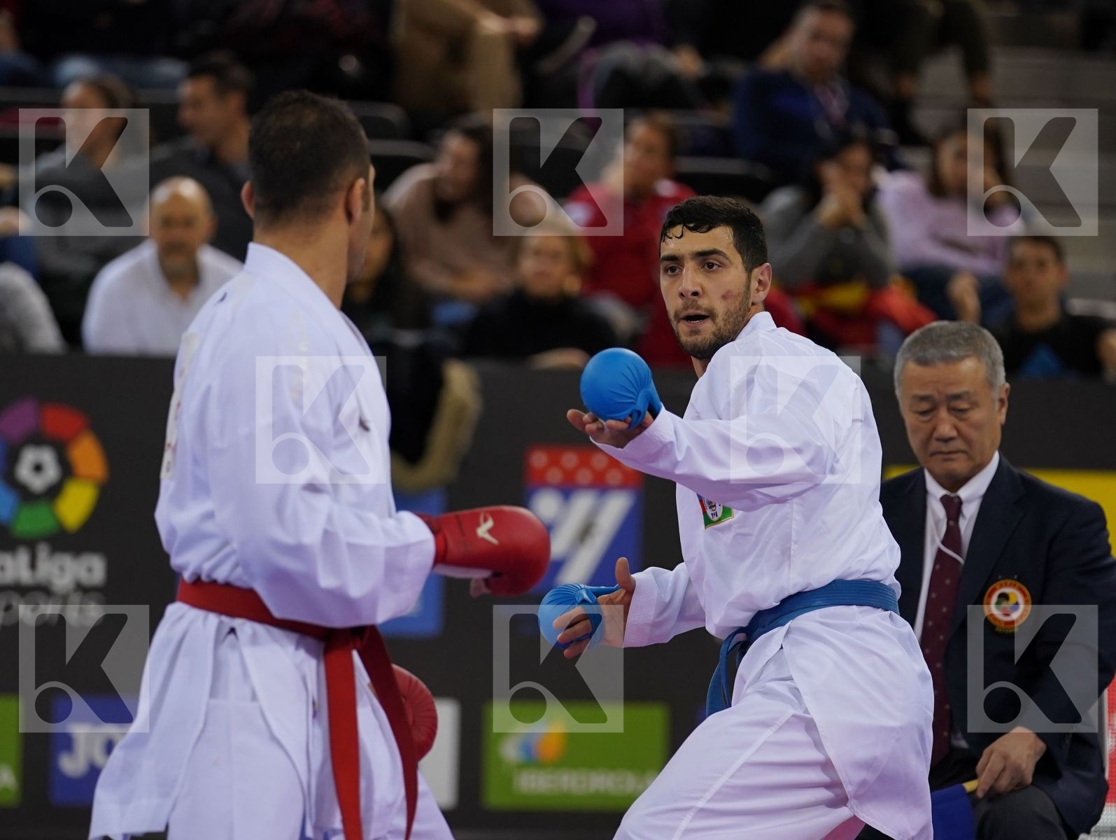 POORSHAB ZABIOLLAH (ISLAMIC REPUBLIC OF IRAN) vs ABDULLAYEV PANAH (AZERBAIJAN) in Senior Kumite -84 Kg - Bronze bout