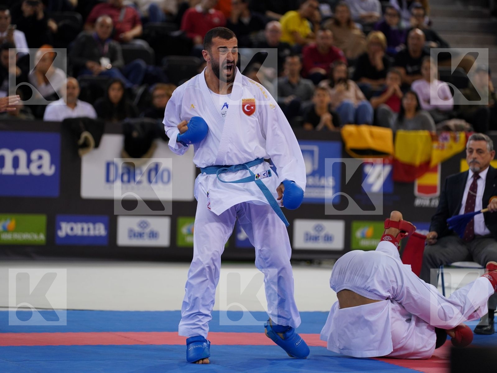 YULDASHEV DANIYAR (KAZAKHSTAN) vs AKTAS UGUR (TURKEY) in Senior Kumite -84 Kg - Gold bout