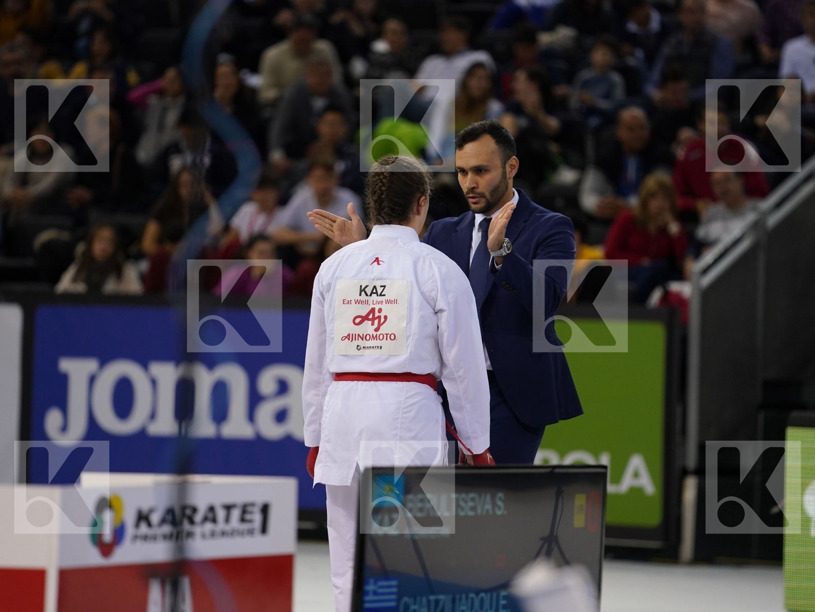 BERULTSEVA SOFYA (KAZAKHSTAN) vs CHATZILIADOU ELENI (GREECE) in Senior Kumite 68+ Kg - Gold bout