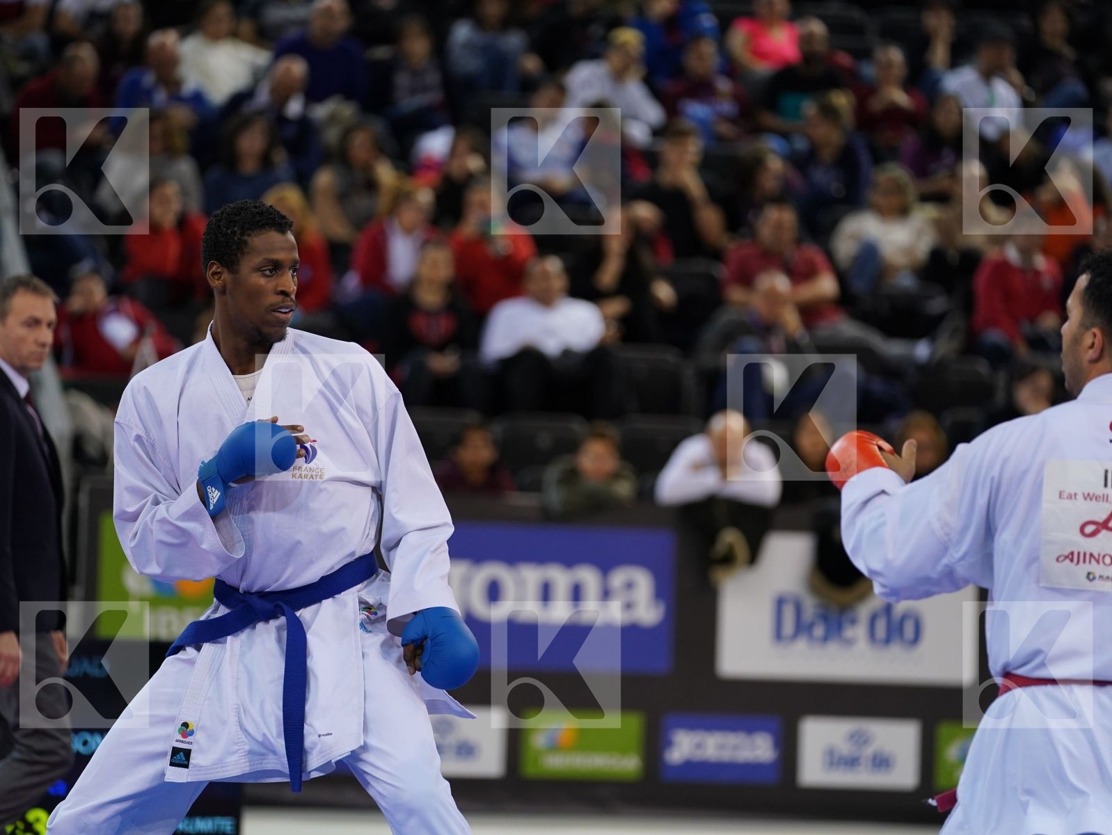 GANJZADEH SAJAD (ISLAMIC REPUBLIC OF IRAN) vs JACQUET DNYLSON (FRANCE) in Senior Kumite 84+ Kg - Gold bout