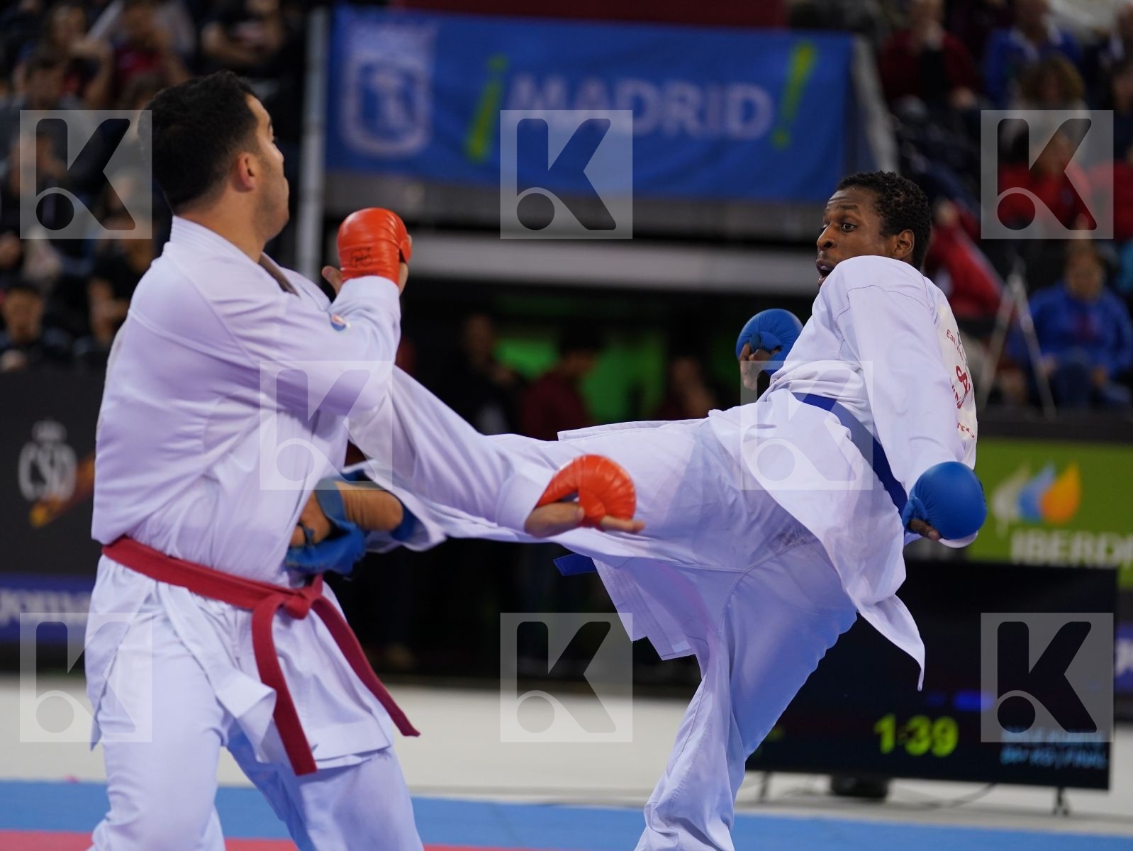GANJZADEH SAJAD (ISLAMIC REPUBLIC OF IRAN) vs JACQUET DNYLSON (FRANCE) in Senior Kumite 84+ Kg - Gold bout