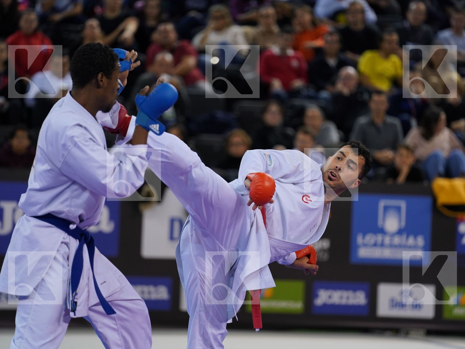 GANJZADEH SAJAD (ISLAMIC REPUBLIC OF IRAN) vs JACQUET DNYLSON (FRANCE) in Senior Kumite 84+ Kg - Gold bout