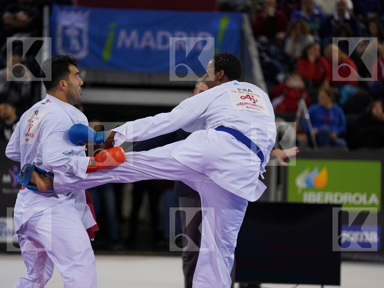 GANJZADEH SAJAD (ISLAMIC REPUBLIC OF IRAN) vs JACQUET DNYLSON (FRANCE) in Senior Kumite 84+ Kg - Gold bout