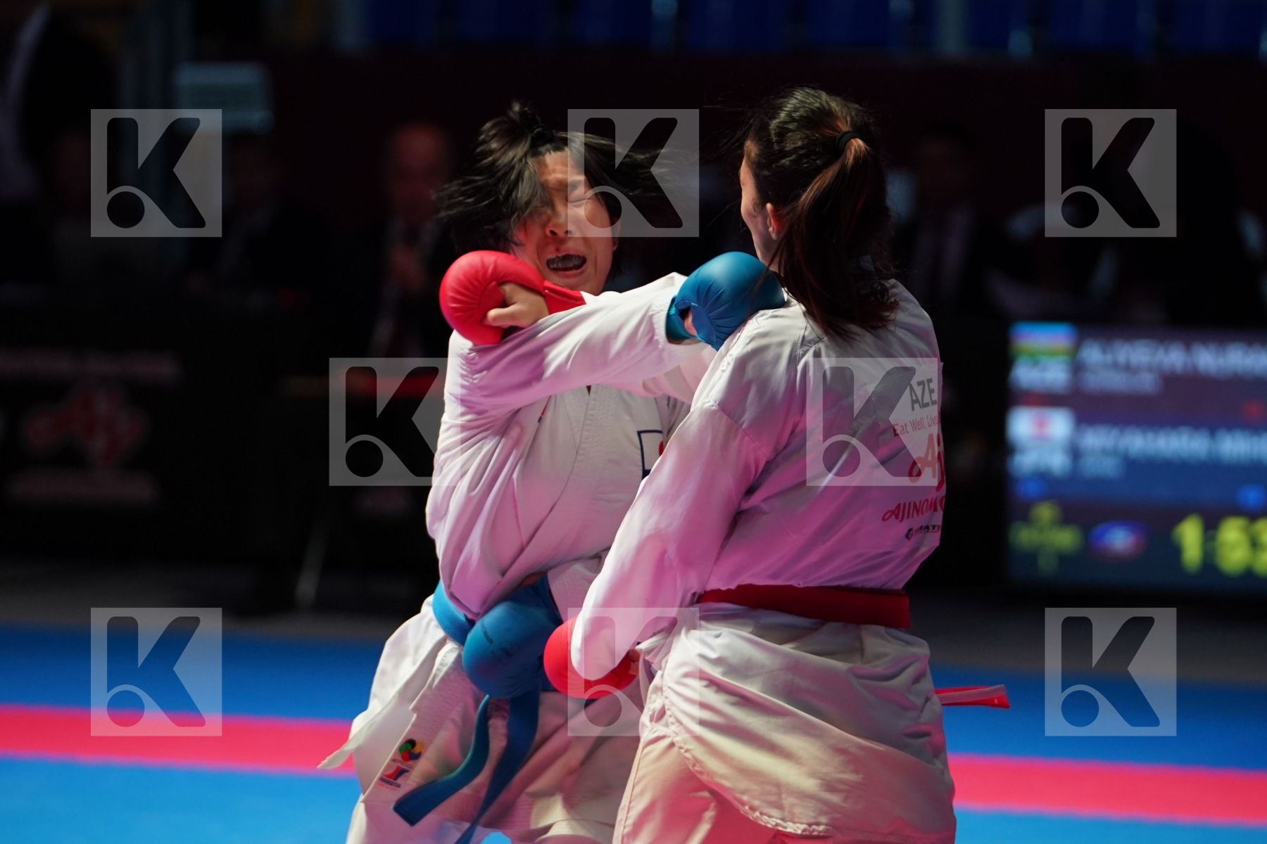 ALIYEVA NURANE (AZERBAIJAN) vs MIYAHARA MIHO (JAPAN) in Senior Kumite -50 Kg - Bronze bout