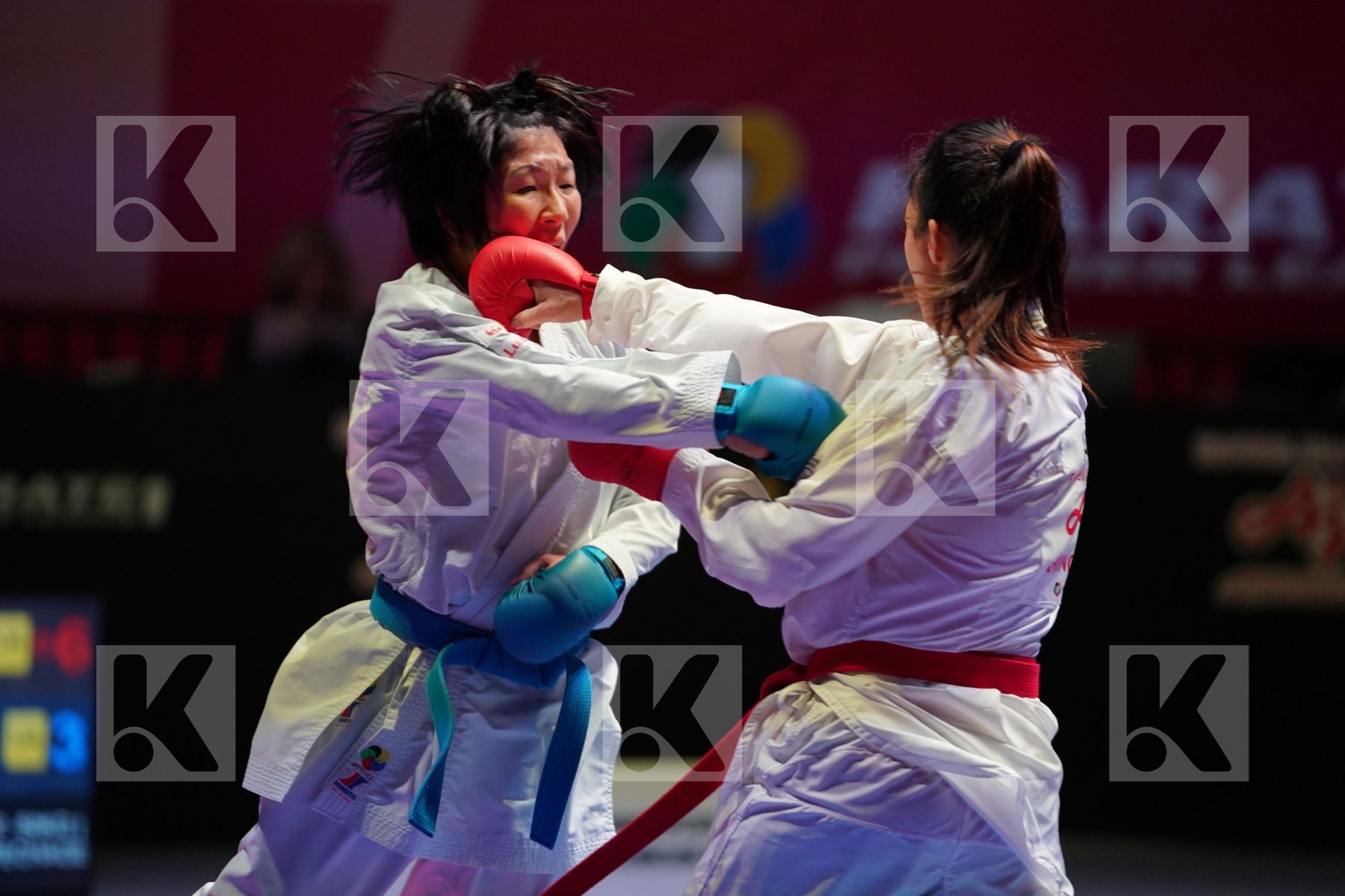 ALIYEVA NURANE (AZERBAIJAN) vs MIYAHARA MIHO (JAPAN) in Senior Kumite -50 Kg - Bronze bout