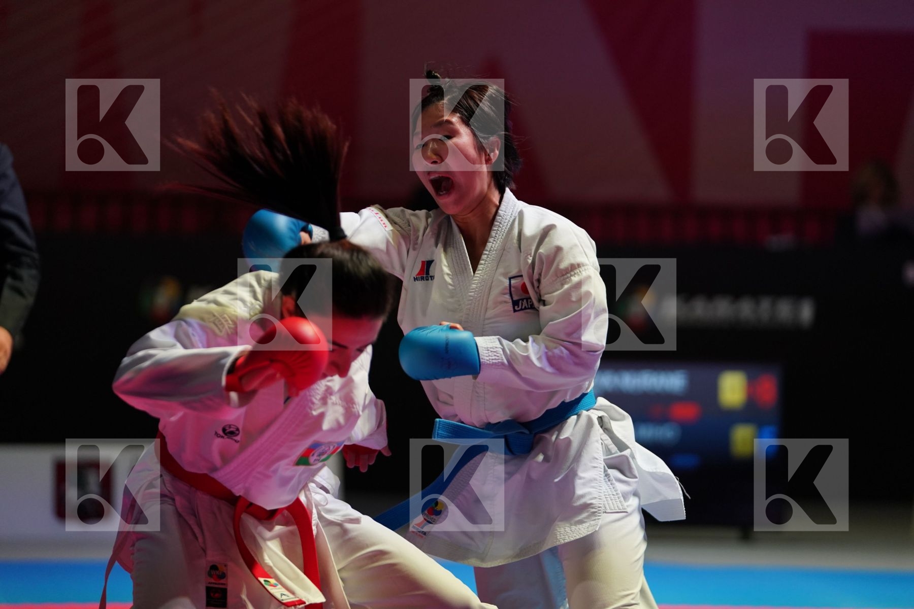 ALIYEVA NURANE (AZERBAIJAN) vs MIYAHARA MIHO (JAPAN) in Senior Kumite -50 Kg - Bronze bout