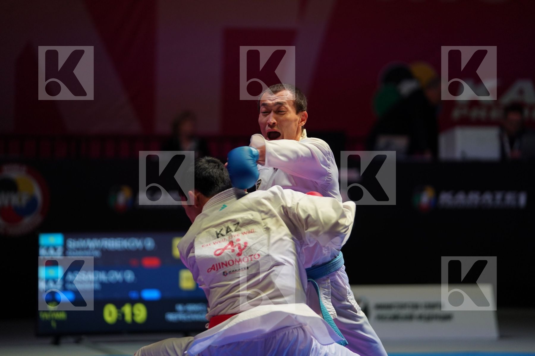 SHYMYRBEKOV DAULET (KAZAKHSTAN) vs ASSADILOV DARKHAN (KAZAKHSTAN) in Senior Kumite -60 Kg - Bronze bout