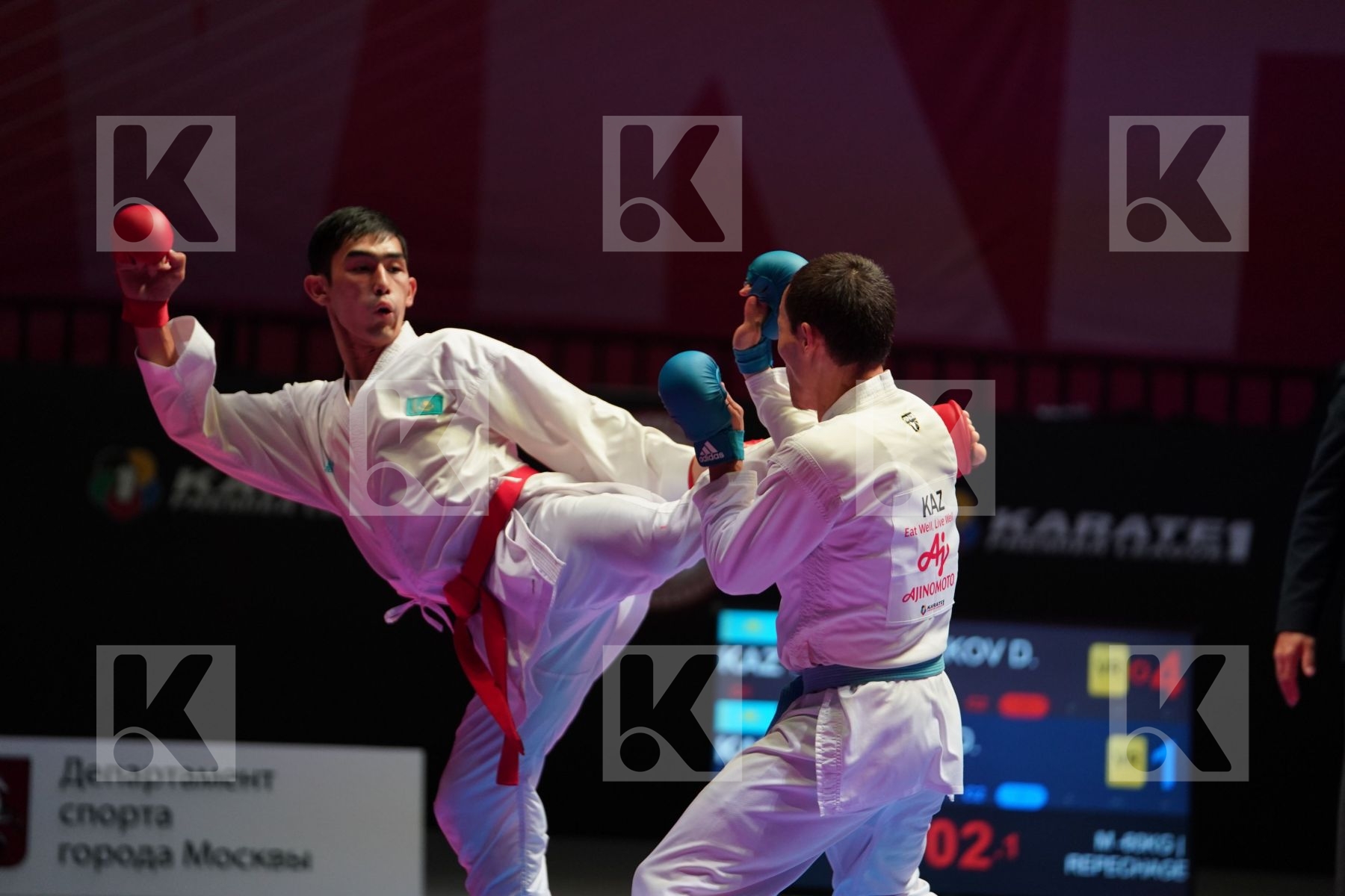 SHYMYRBEKOV DAULET (KAZAKHSTAN) vs ASSADILOV DARKHAN (KAZAKHSTAN) in Senior Kumite -60 Kg - Bronze bout
