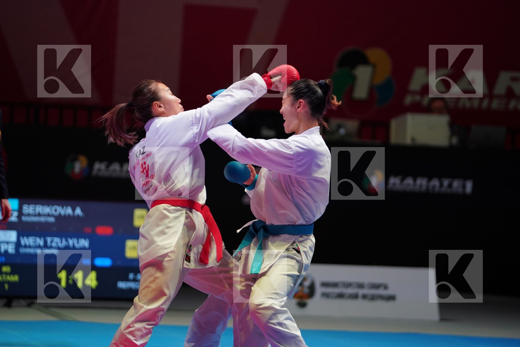 SERIKOVA ASSEL (KAZAKHSTAN) vs WEN TZU-YUN (CHINESE TAIPEI) in Senior Kumite -55 Kg - Bronze bout