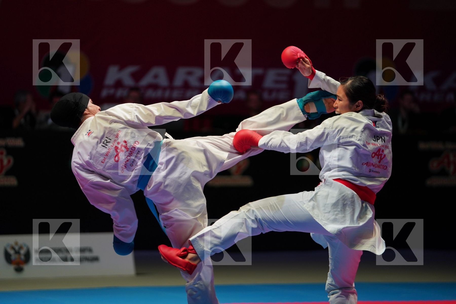 AKAMURA SHIORI (JAPAN) vs KHAKSAR TARAVAT (IRAN) in Senior Kumite -55 Kg - Bronze bout