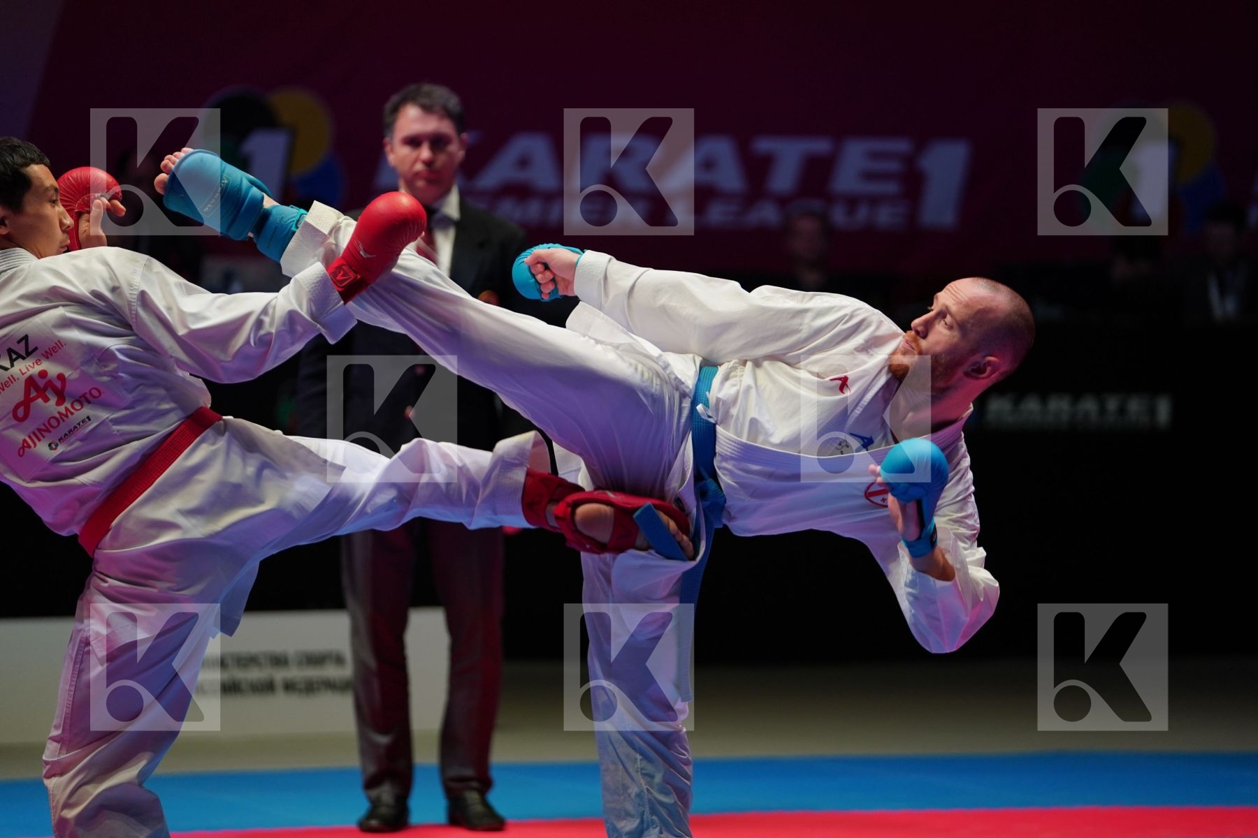 AMIRALI DIDAR (KAZAKHSTAN) vs PATARIDZE DAVIT (GEORGIA) in Senior Kumite -67 Kg - Bronze bout