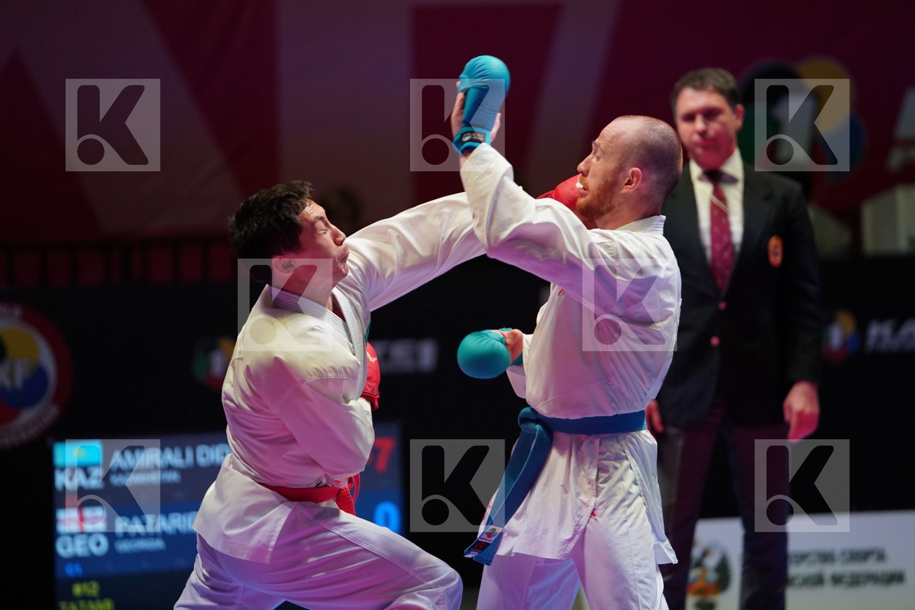 AMIRALI DIDAR (KAZAKHSTAN) vs PATARIDZE DAVIT (GEORGIA) in Senior Kumite -67 Kg - Bronze bout