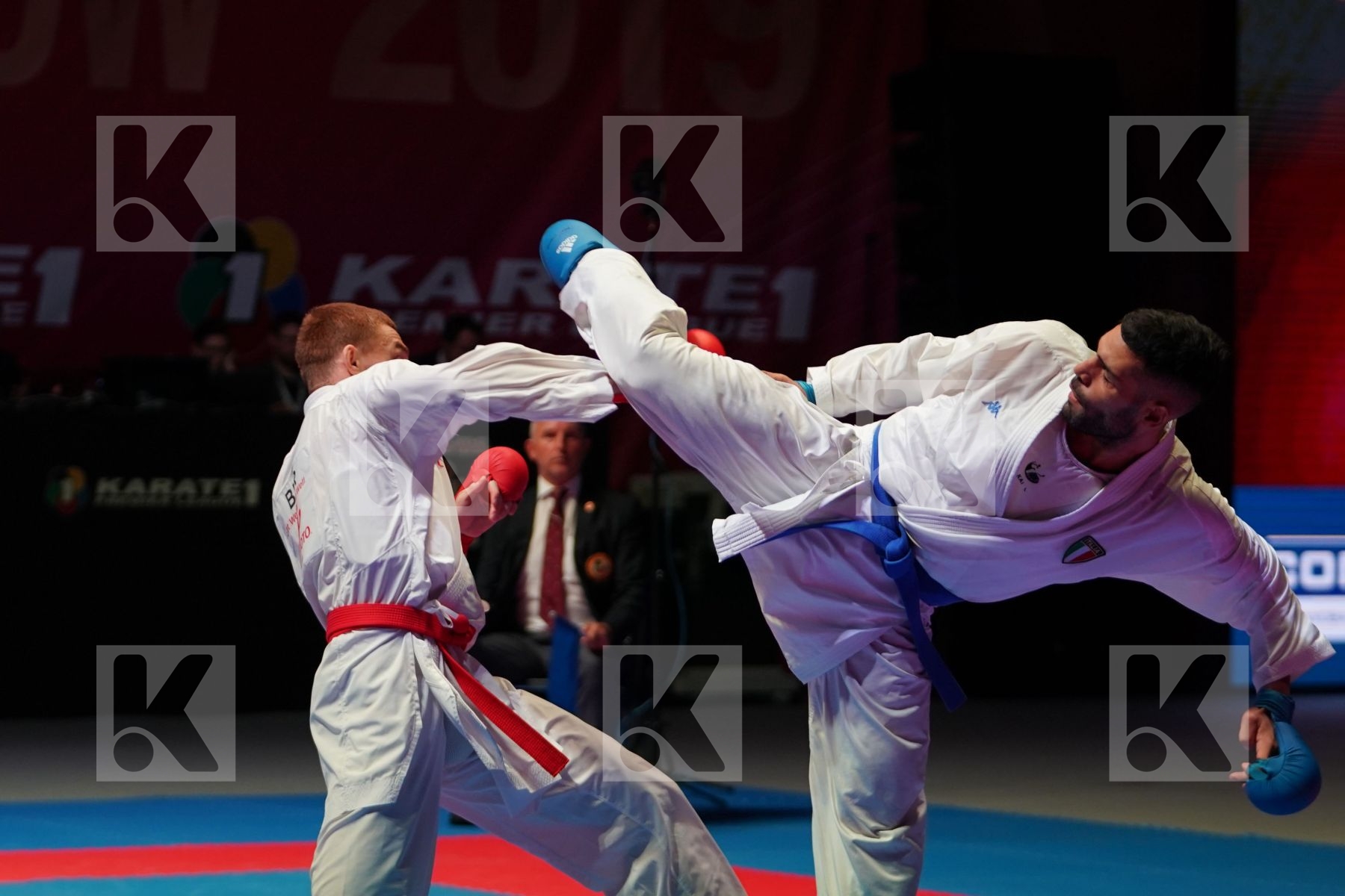 KORABAU IVAN (BELARUS) vs BUSA LUIGI (ITALY) in Senior Kumite -75 Kg - Bronze bout