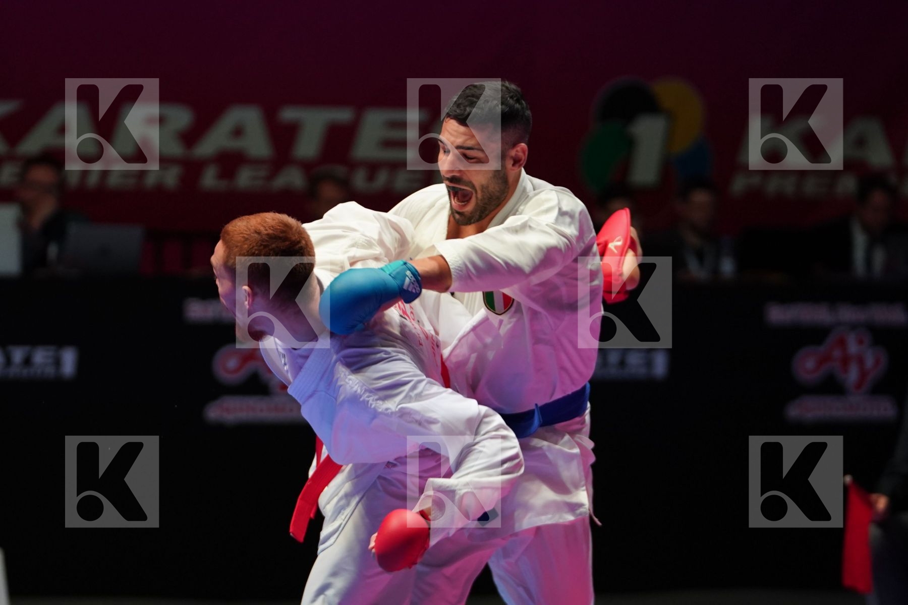 KORABAU IVAN (BELARUS) vs BUSA LUIGI (ITALY) in Senior Kumite -75 Kg - Bronze bout
