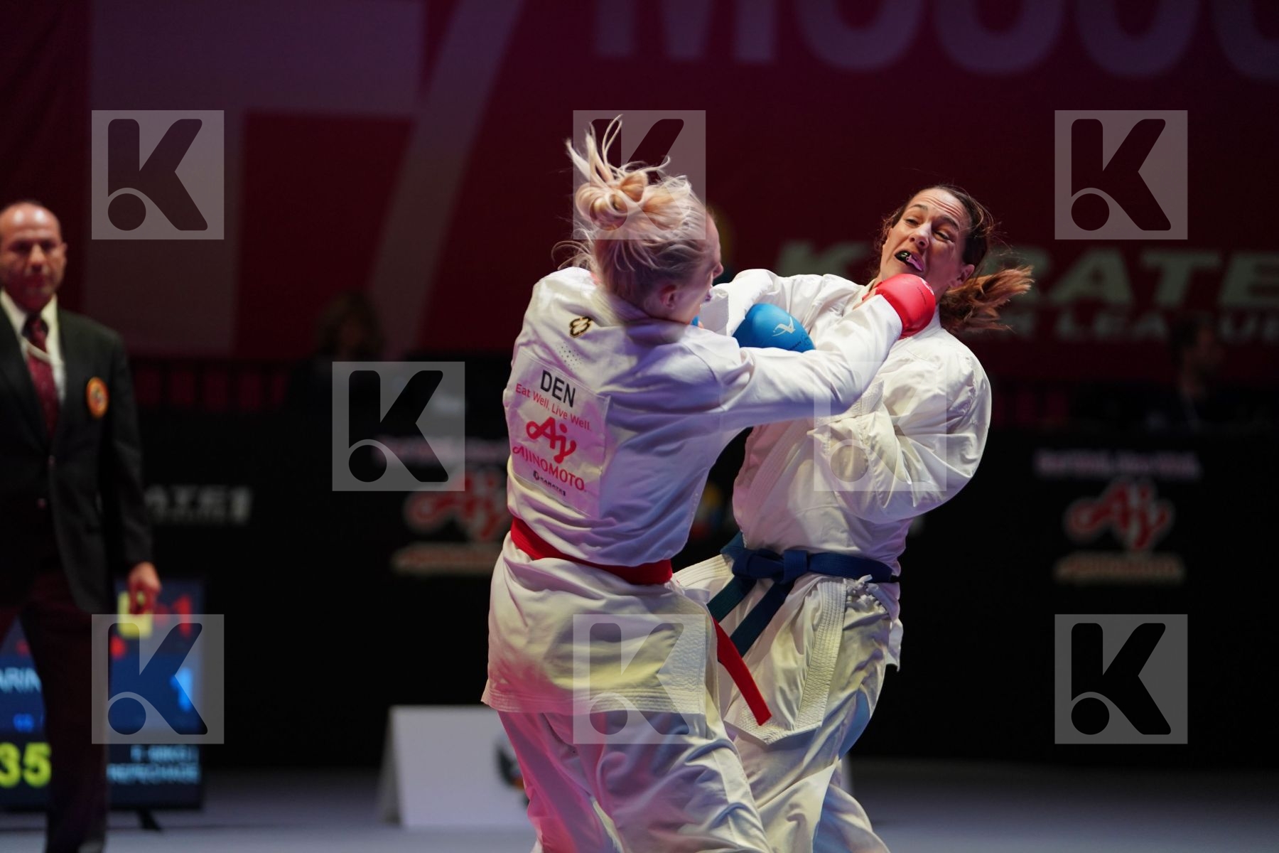 PEDERSEN KATRINE (DENMARK) vs RAKOVIC MARINA (MONTENEGRO) in Senior Kumite -68 Kg - Bronze bout
