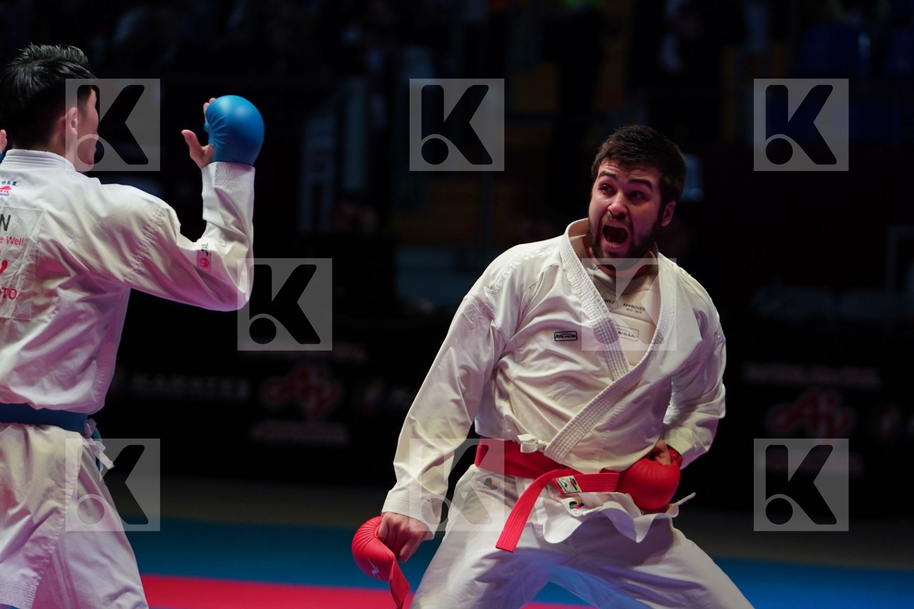 DENISENKO DENIS (RUSSIAN FEDERATION) vs SHIMADA RIKITO (JAPAN) in Senior Kumite -84 Kg - Bronze bout