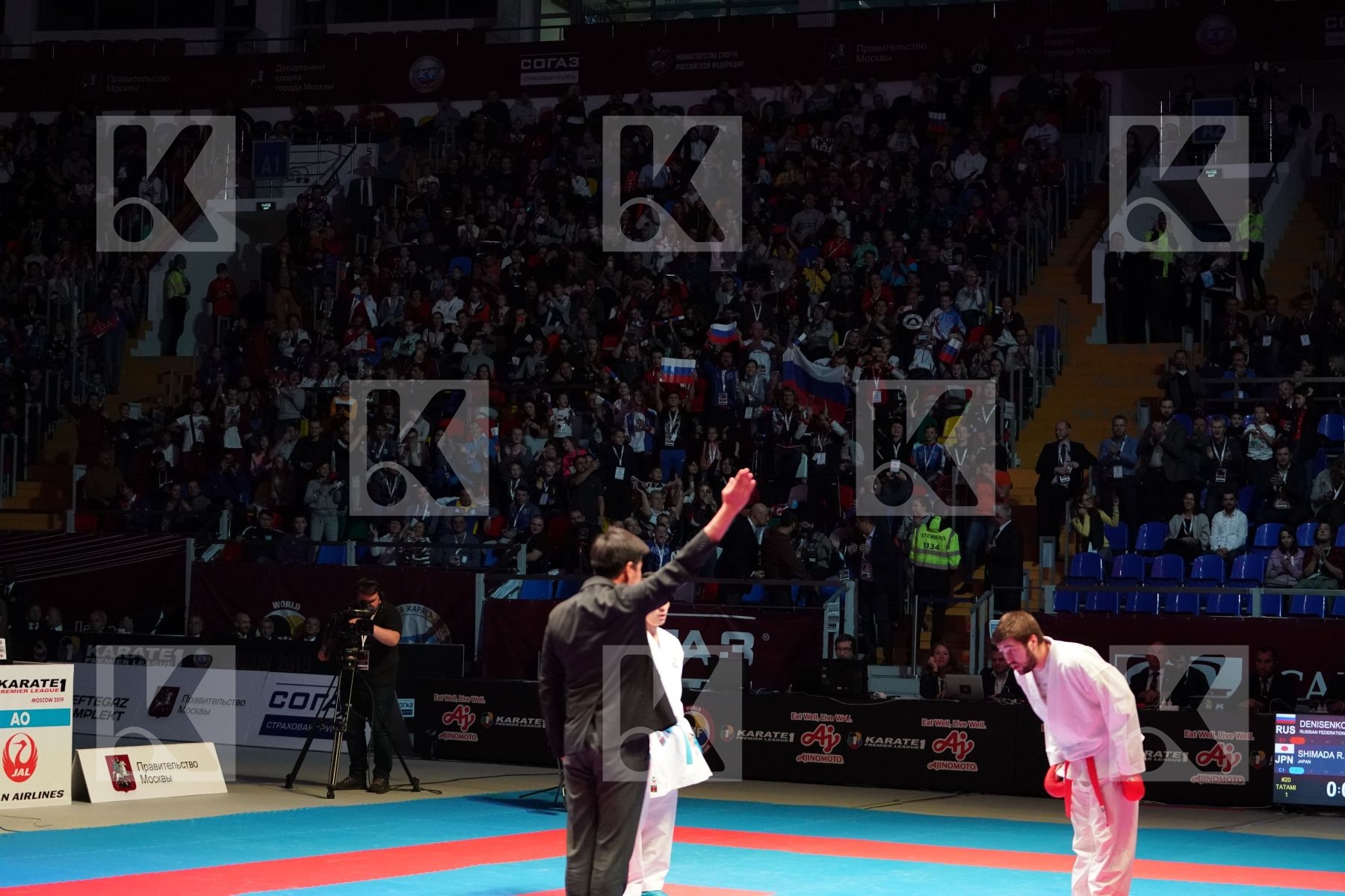 DENISENKO DENIS (RUSSIAN FEDERATION) vs SHIMADA RIKITO (JAPAN) in Senior Kumite -84 Kg - Bronze bout