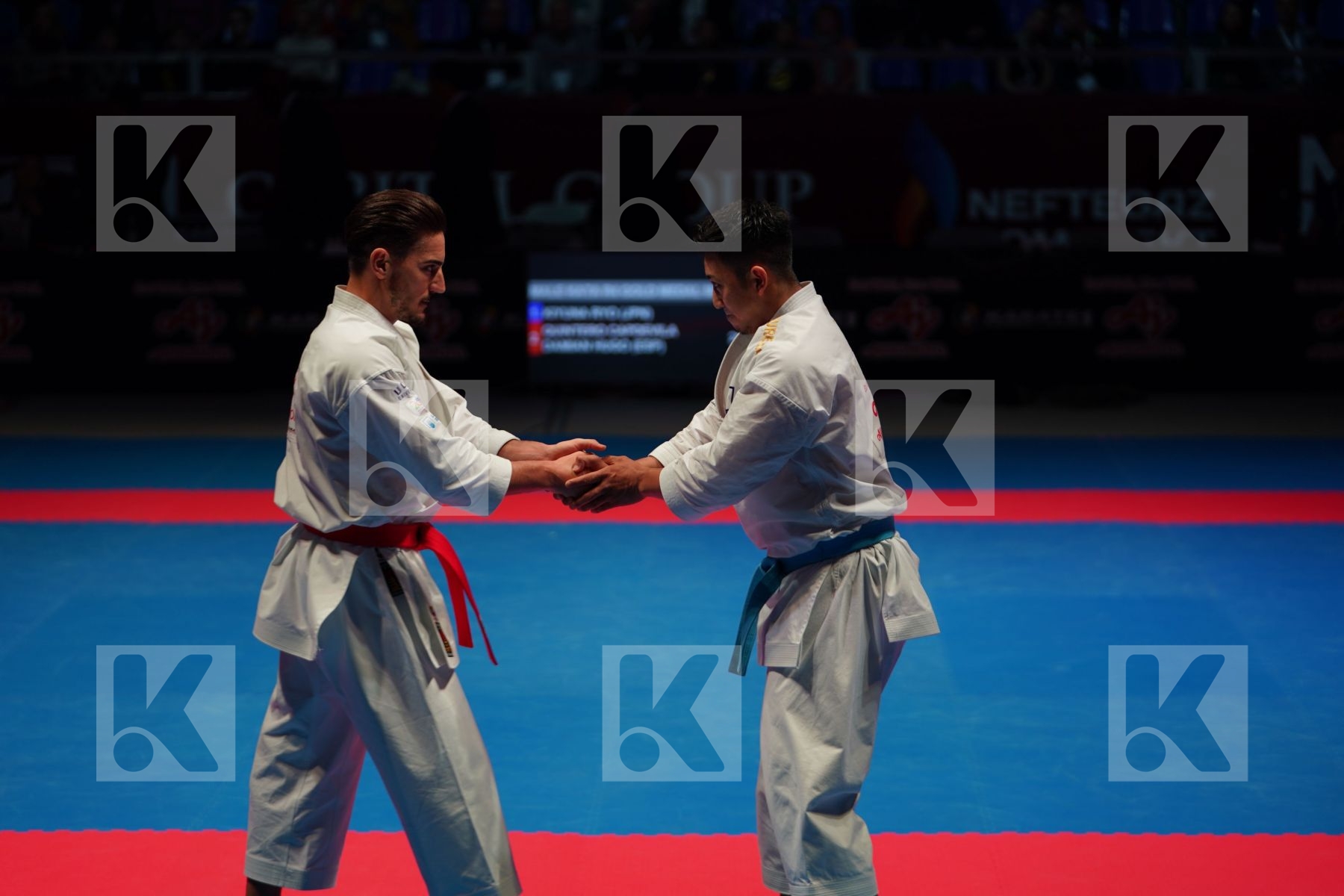 KIYUNA RYO (JAPAN) vs QUINTERO CAPDEVILA DAMIAN HUGO (SPAIN) in Senior Male Kata - Gold bout